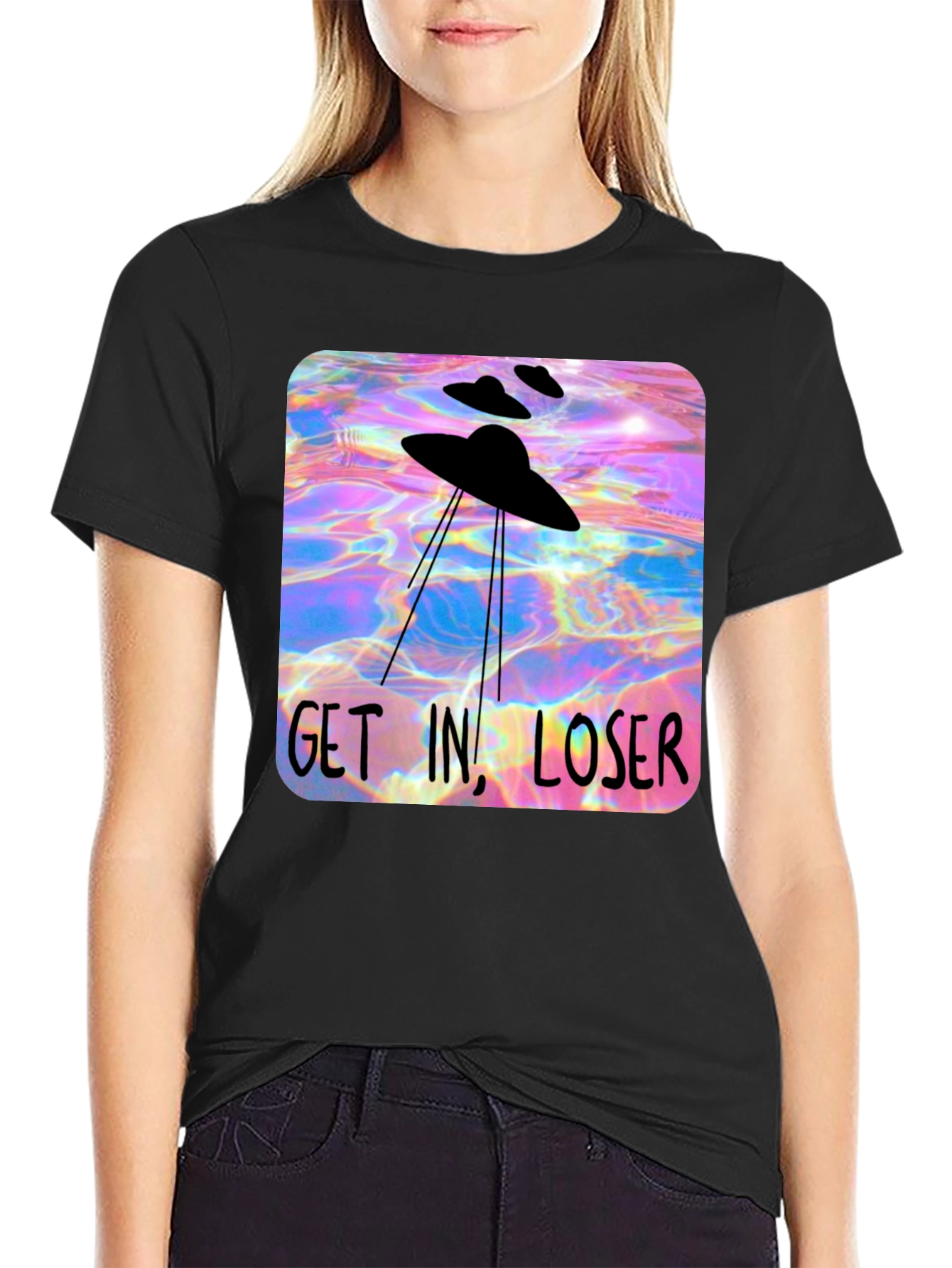 UFO Get In Loser Graphic T-Shirt