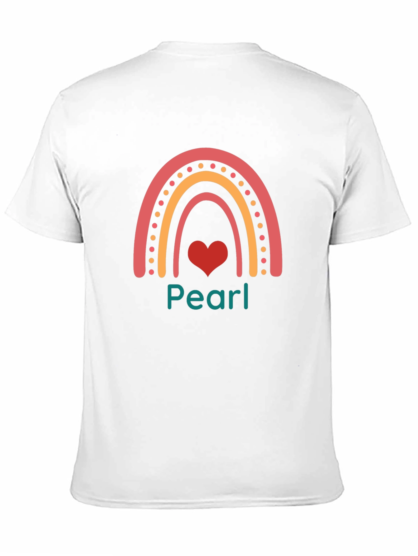 Pearl Rainbow Heart Black T-Shirt