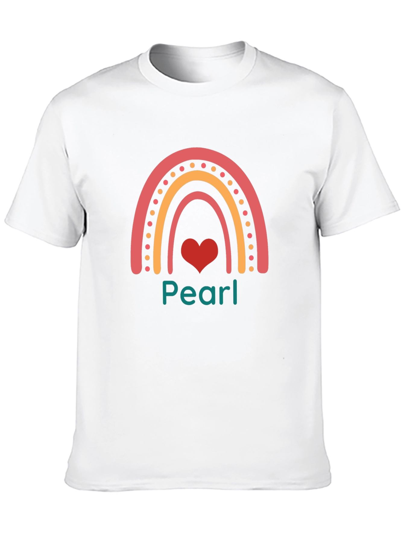 Pearl Rainbow Heart Black T-Shirt