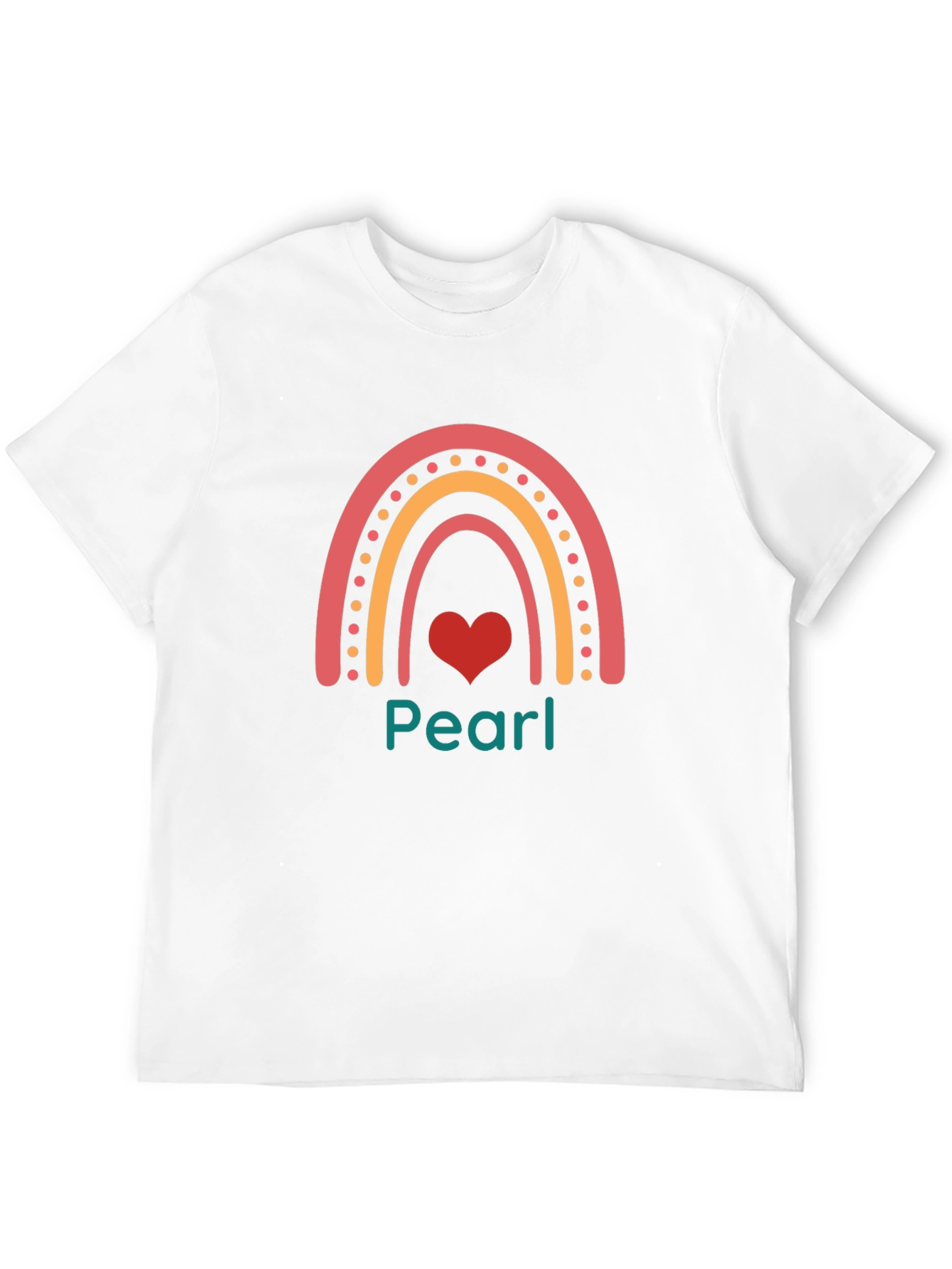 Pearl Rainbow Heart Black T-Shirt