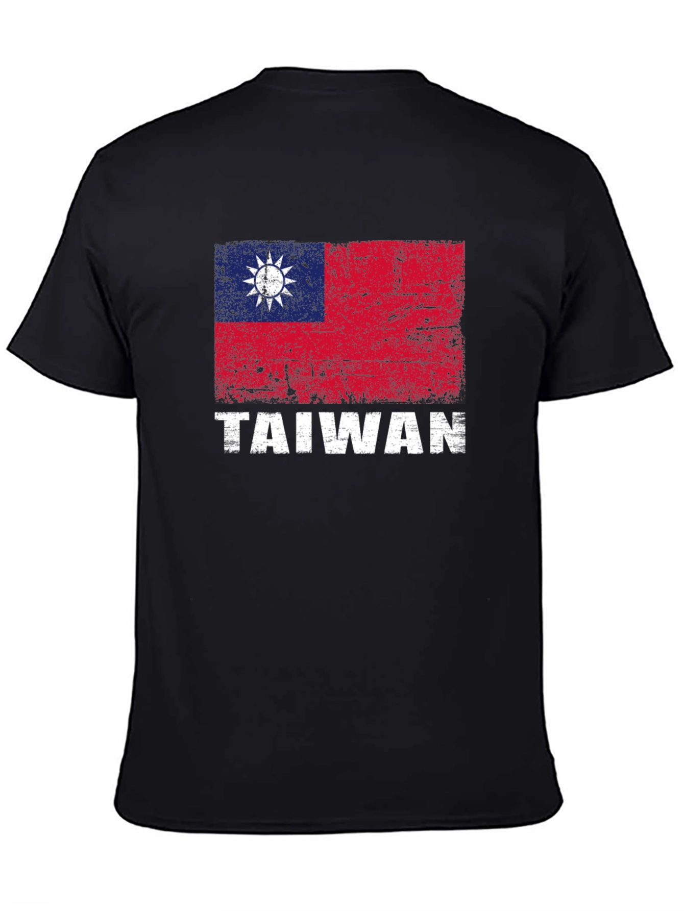 Taiwan Flag Graphic Tee - Distressed Design