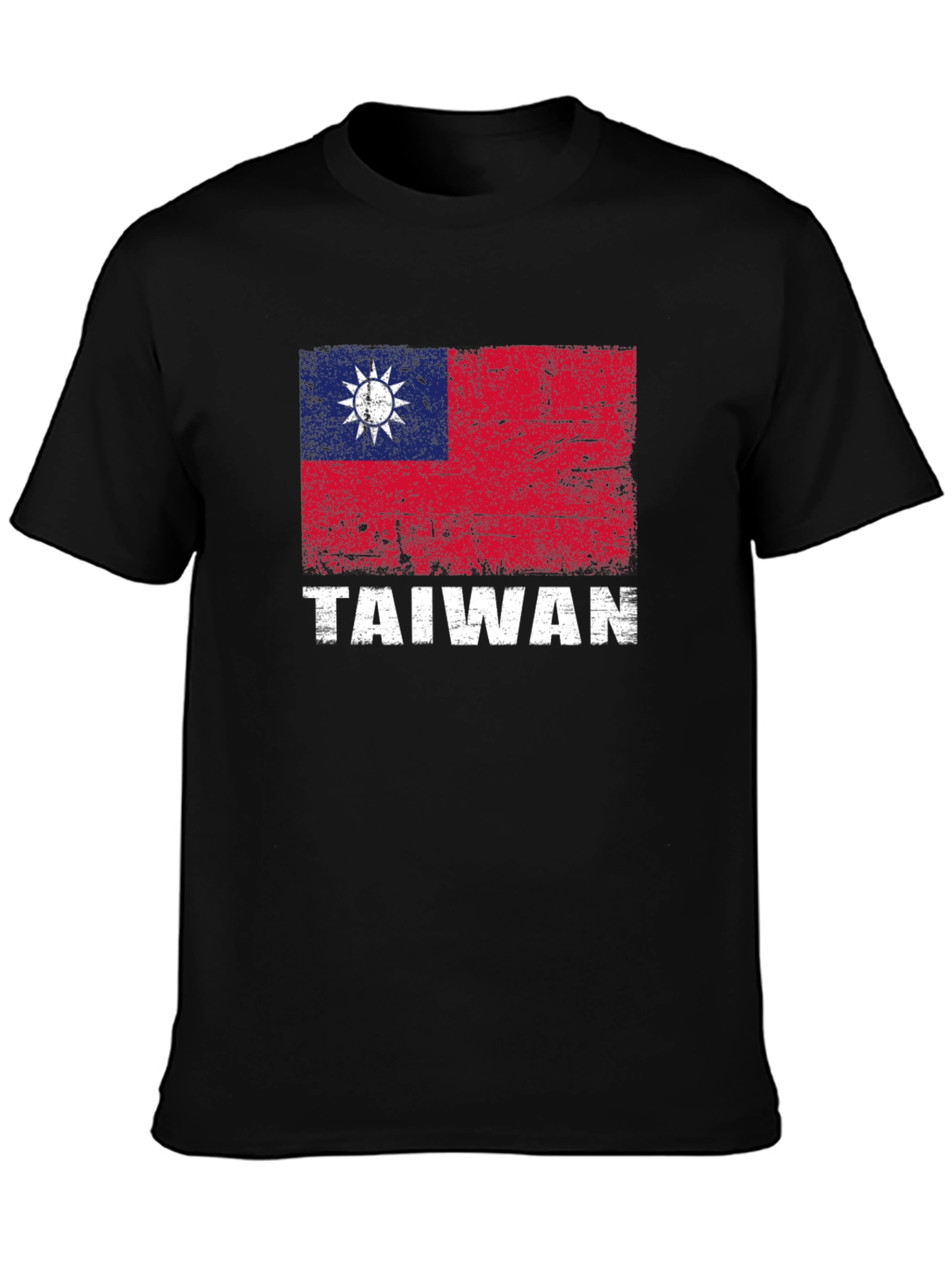 Taiwan Flag Graphic Tee - Distressed Design