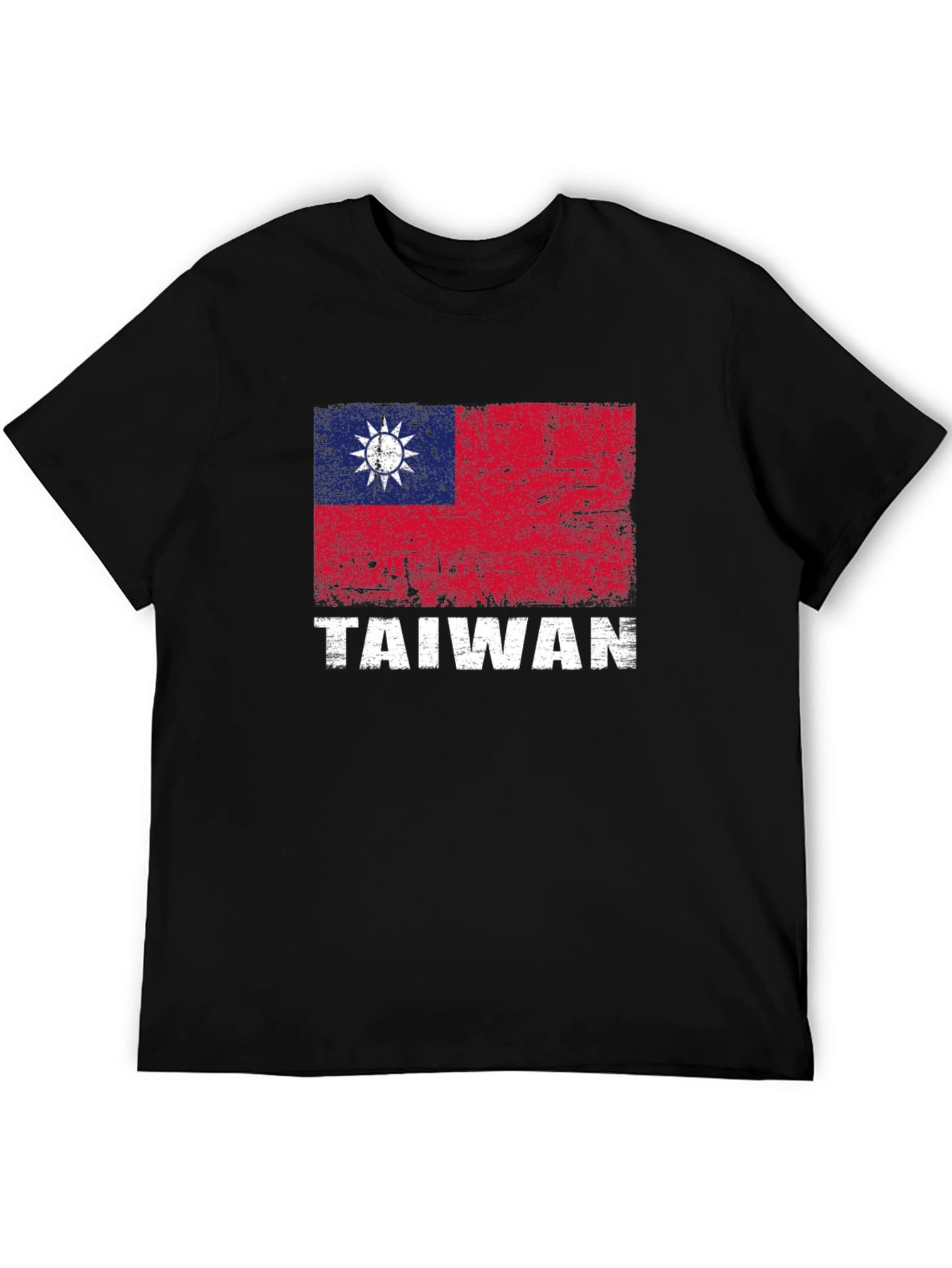 Taiwan Flag Graphic Tee - Distressed Design