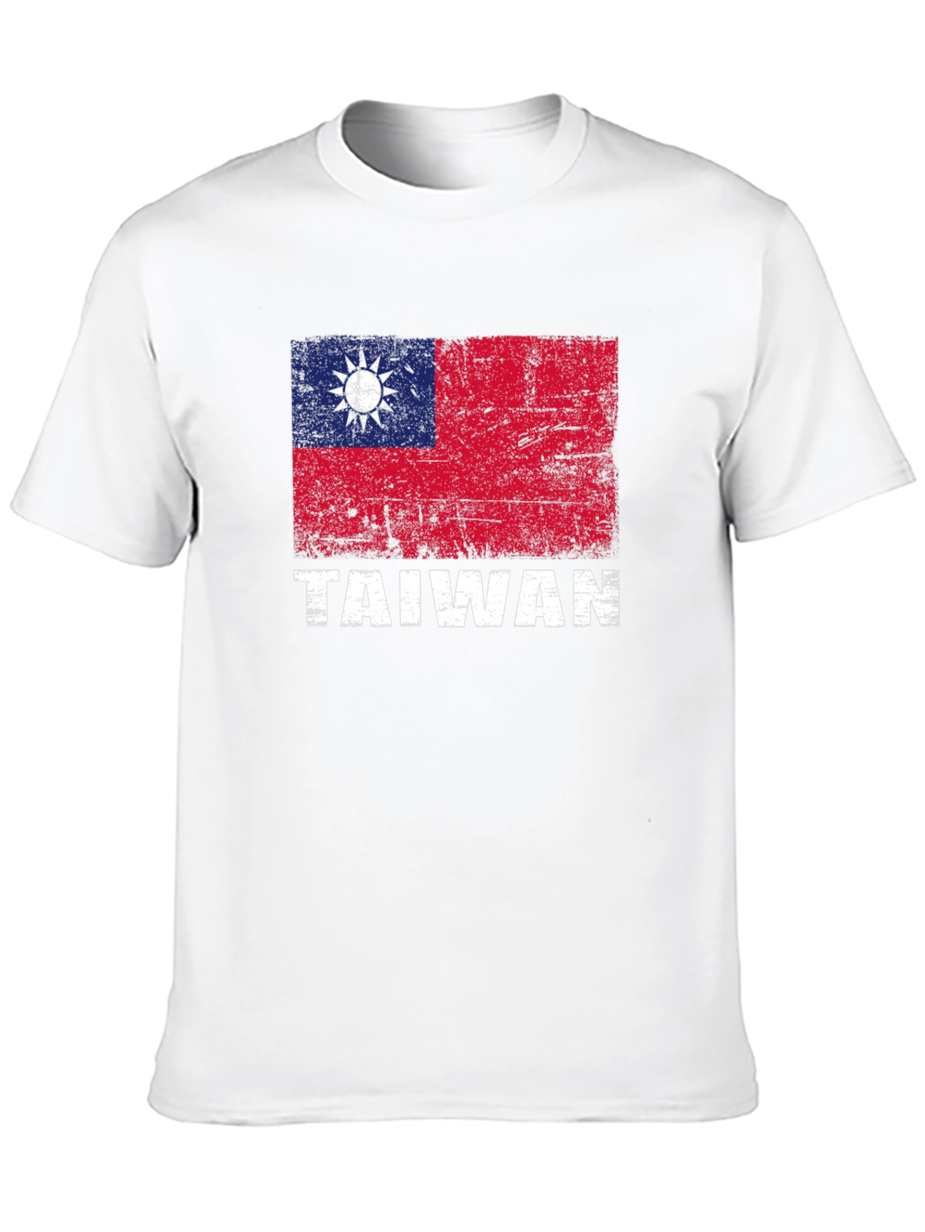 Taiwan Flag Graphic Tee - Distressed Design