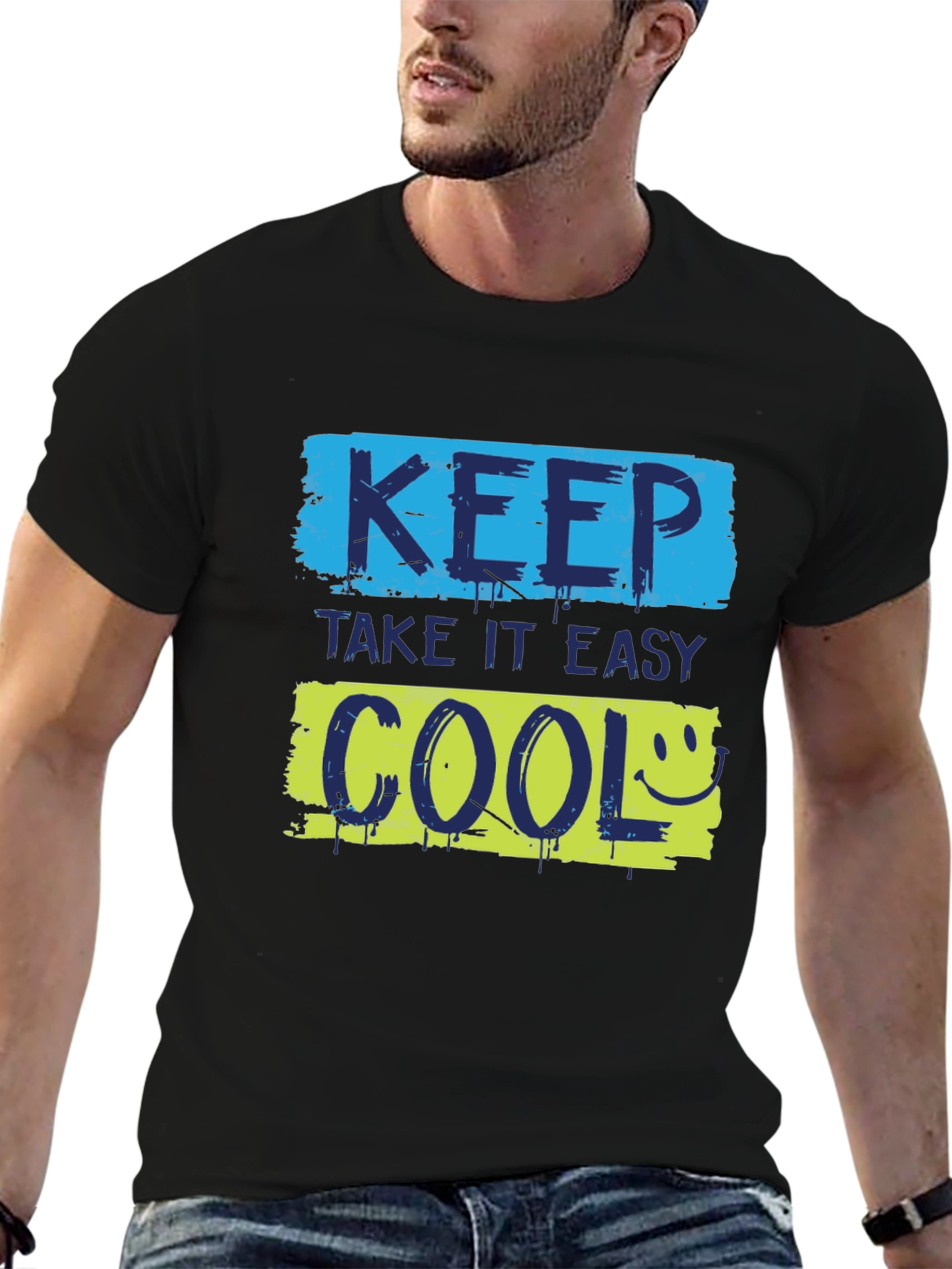 Keep Cool Graphic Tee - Trendy Black T-Shirt