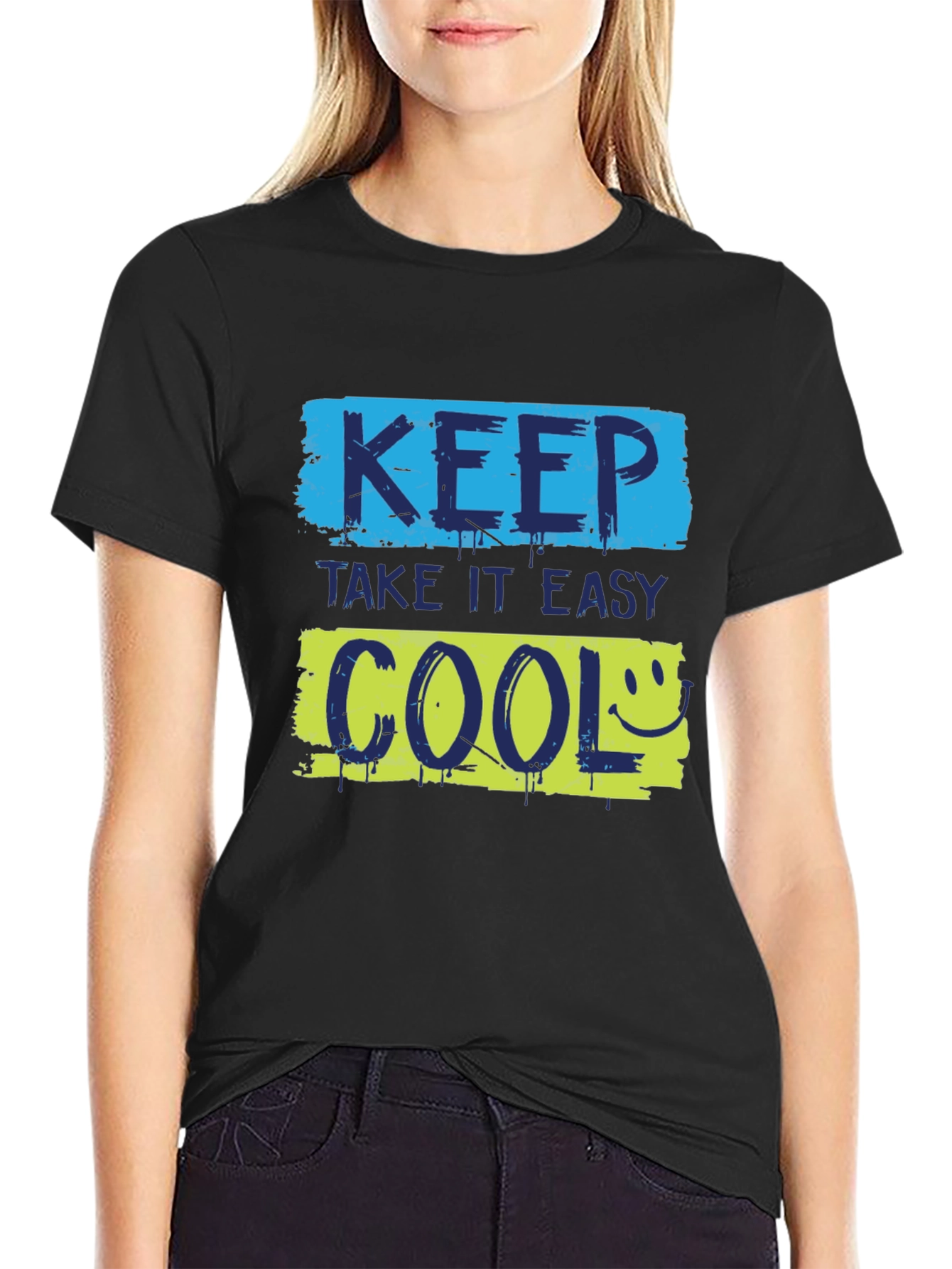 Keep Cool Graphic Tee - Trendy Black T-Shirt