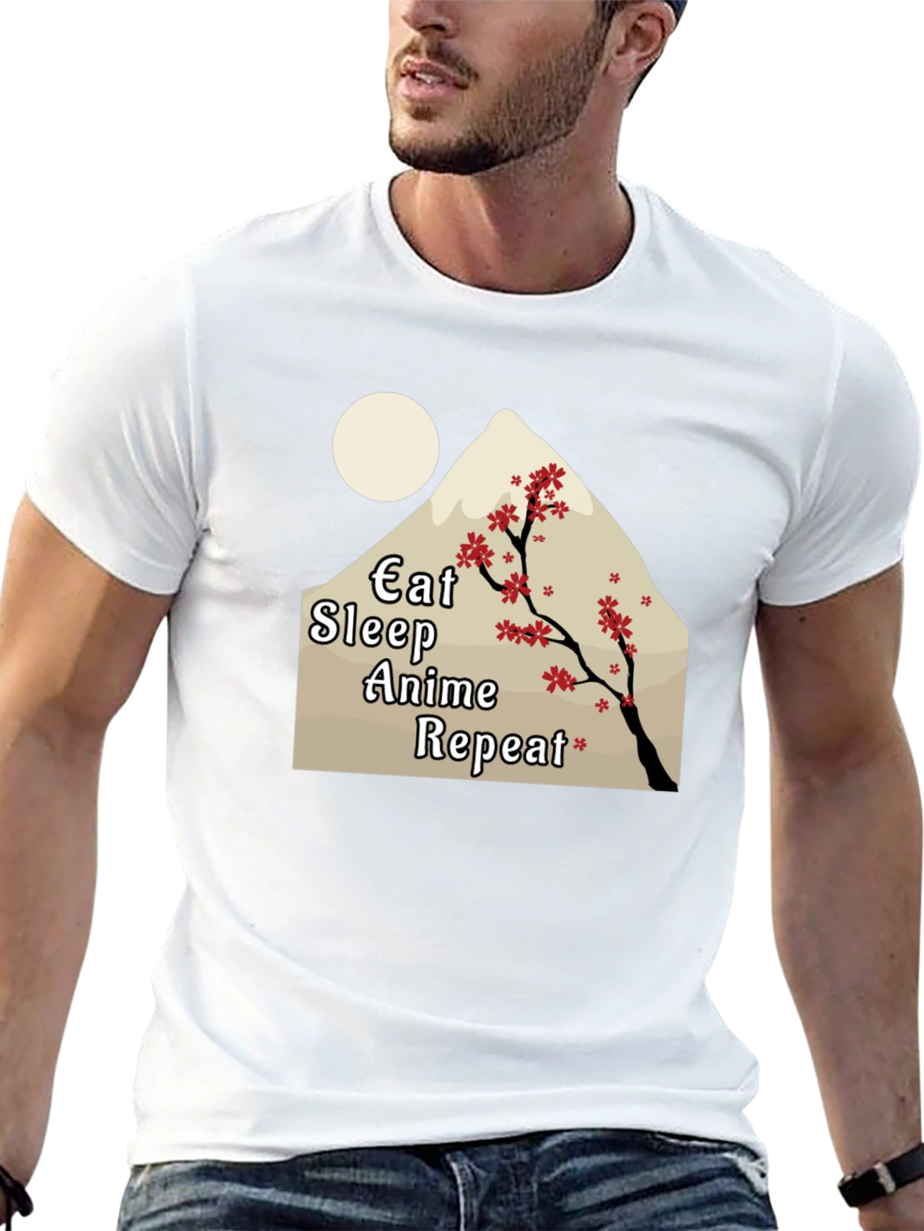 Eat Sleep Anime Repeat Black Tee