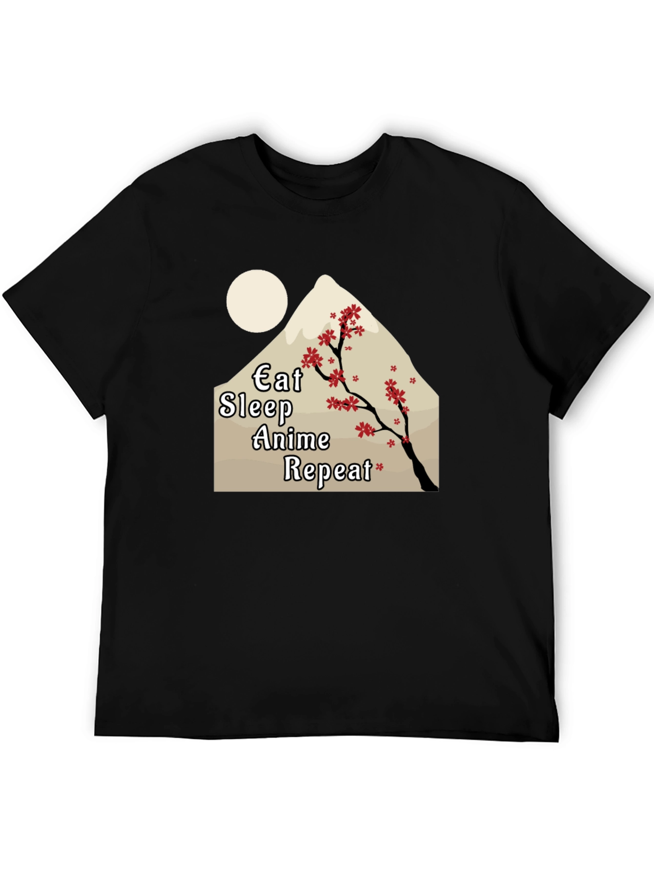 Eat Sleep Anime Repeat Black Tee