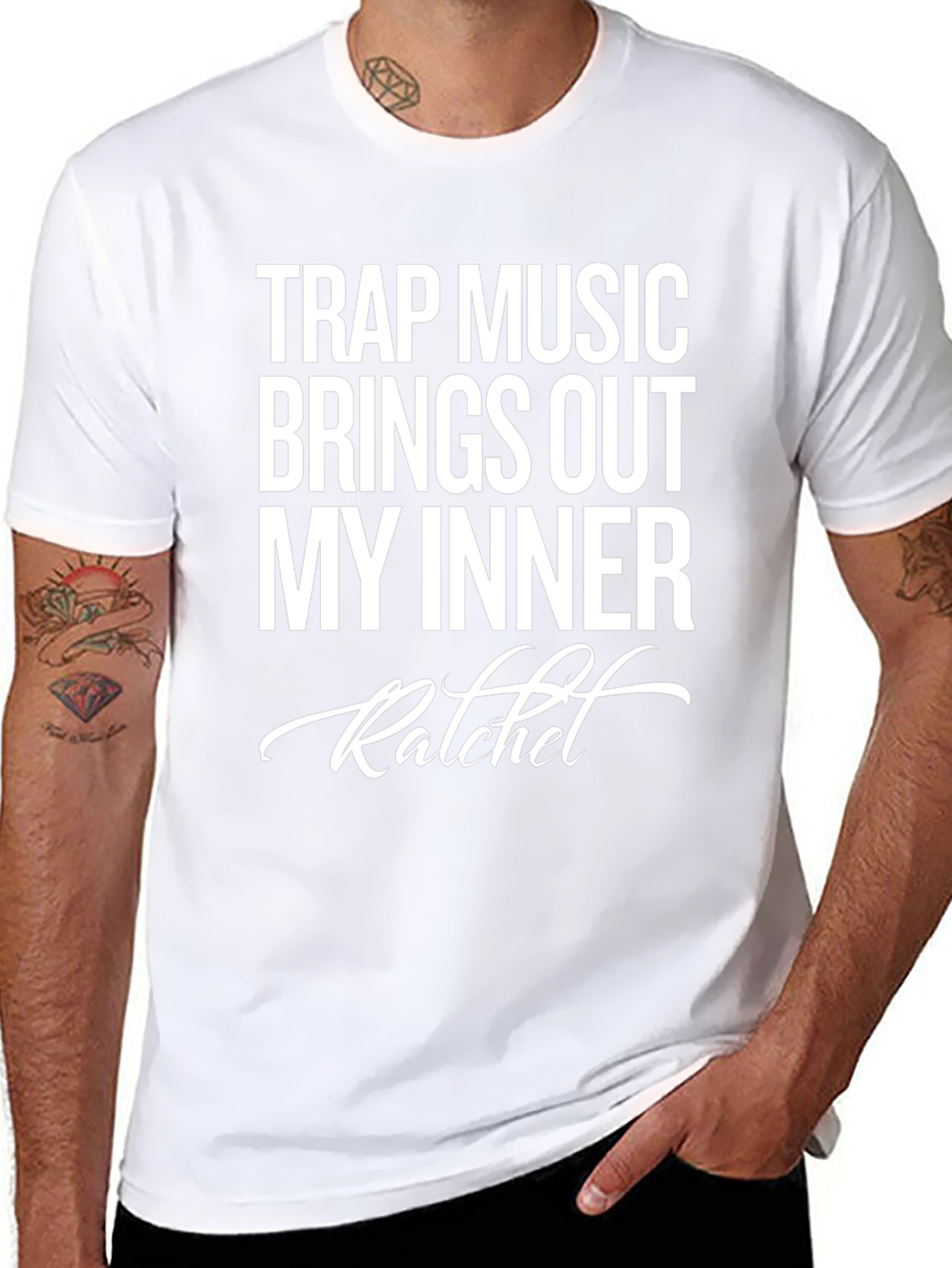 Trap Music Inner Ratchet Graphic Tee - Black