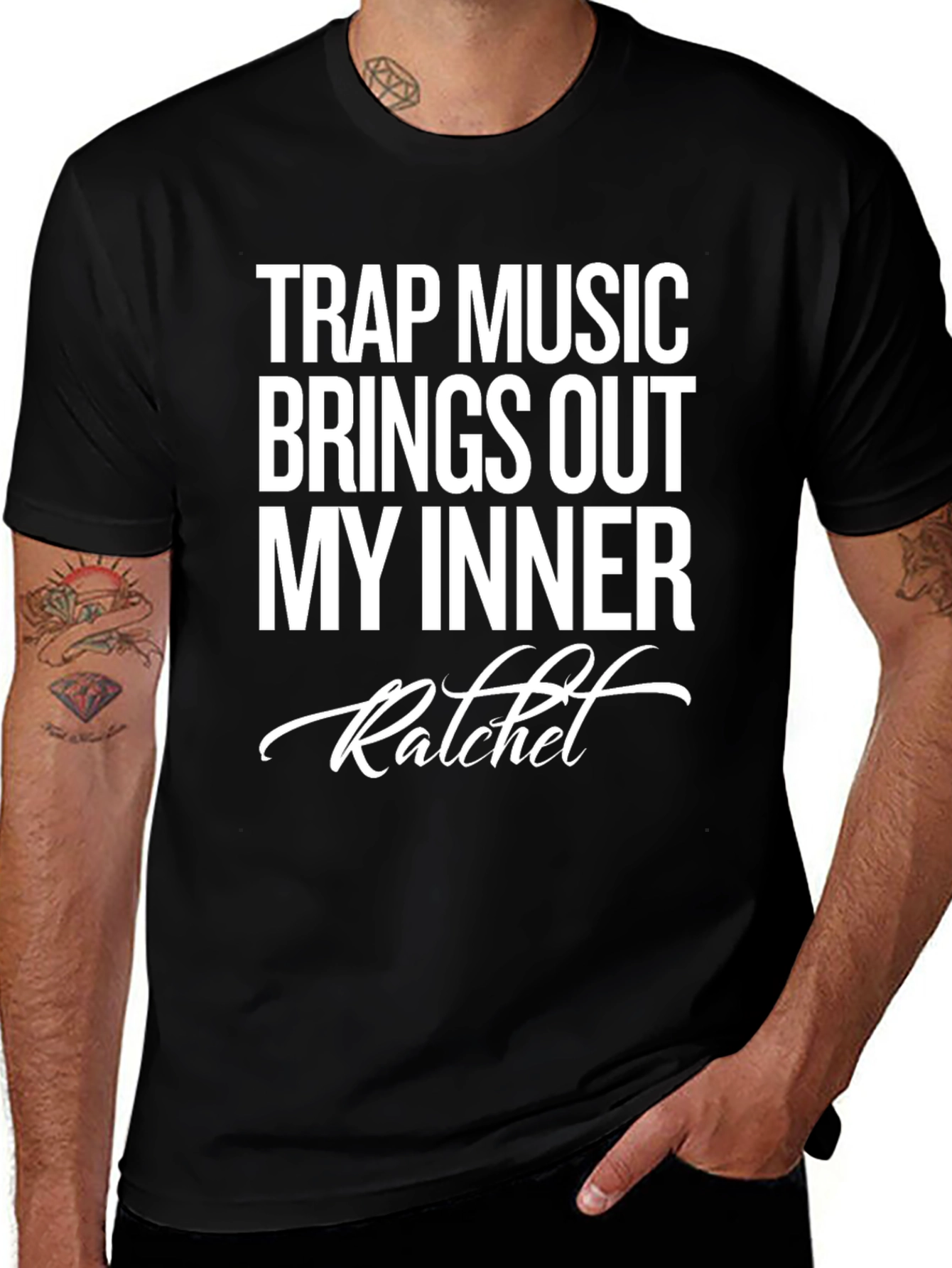 Trap Music Inner Ratchet Graphic Tee - Black