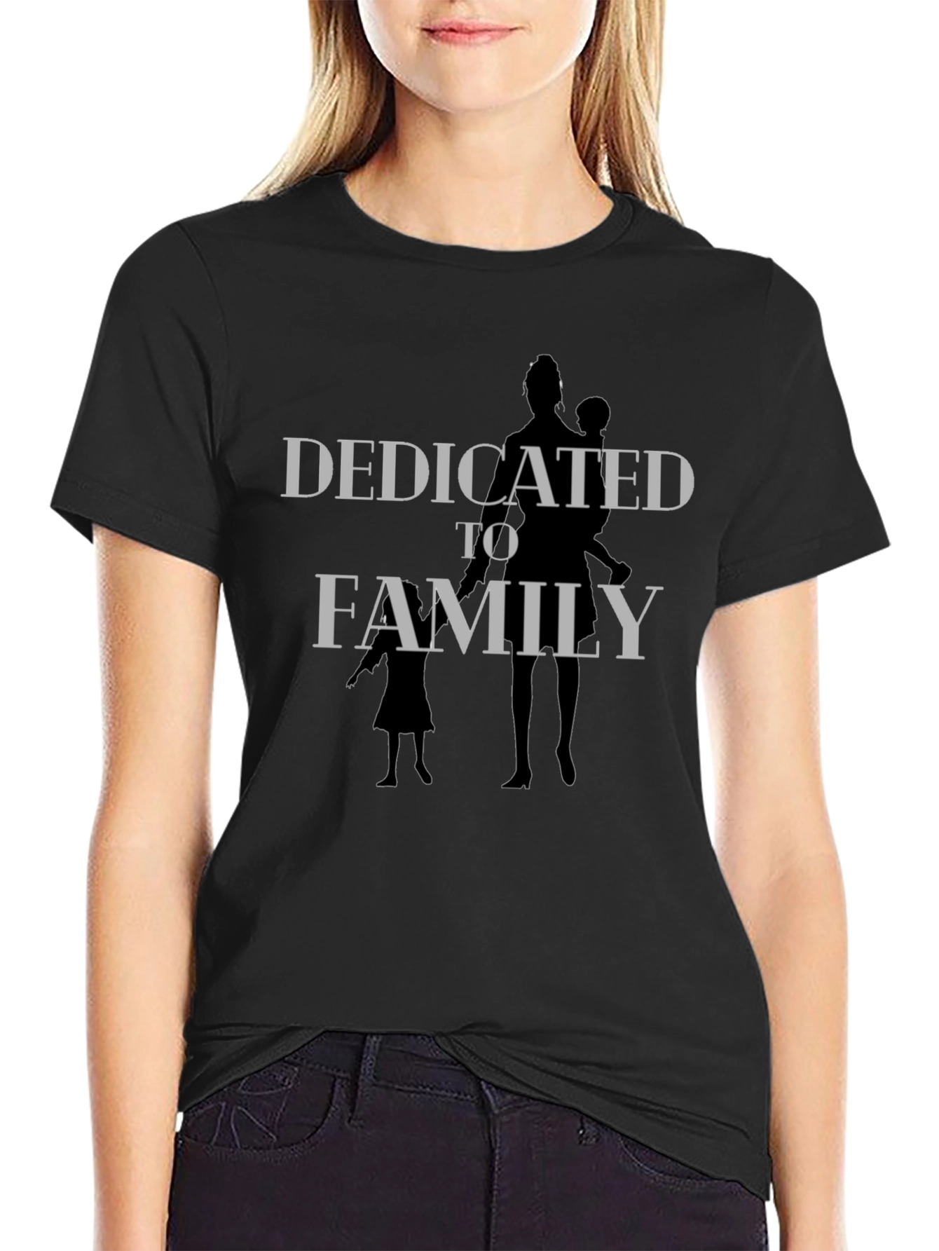 Dedicated to Family T-Shirt - Black