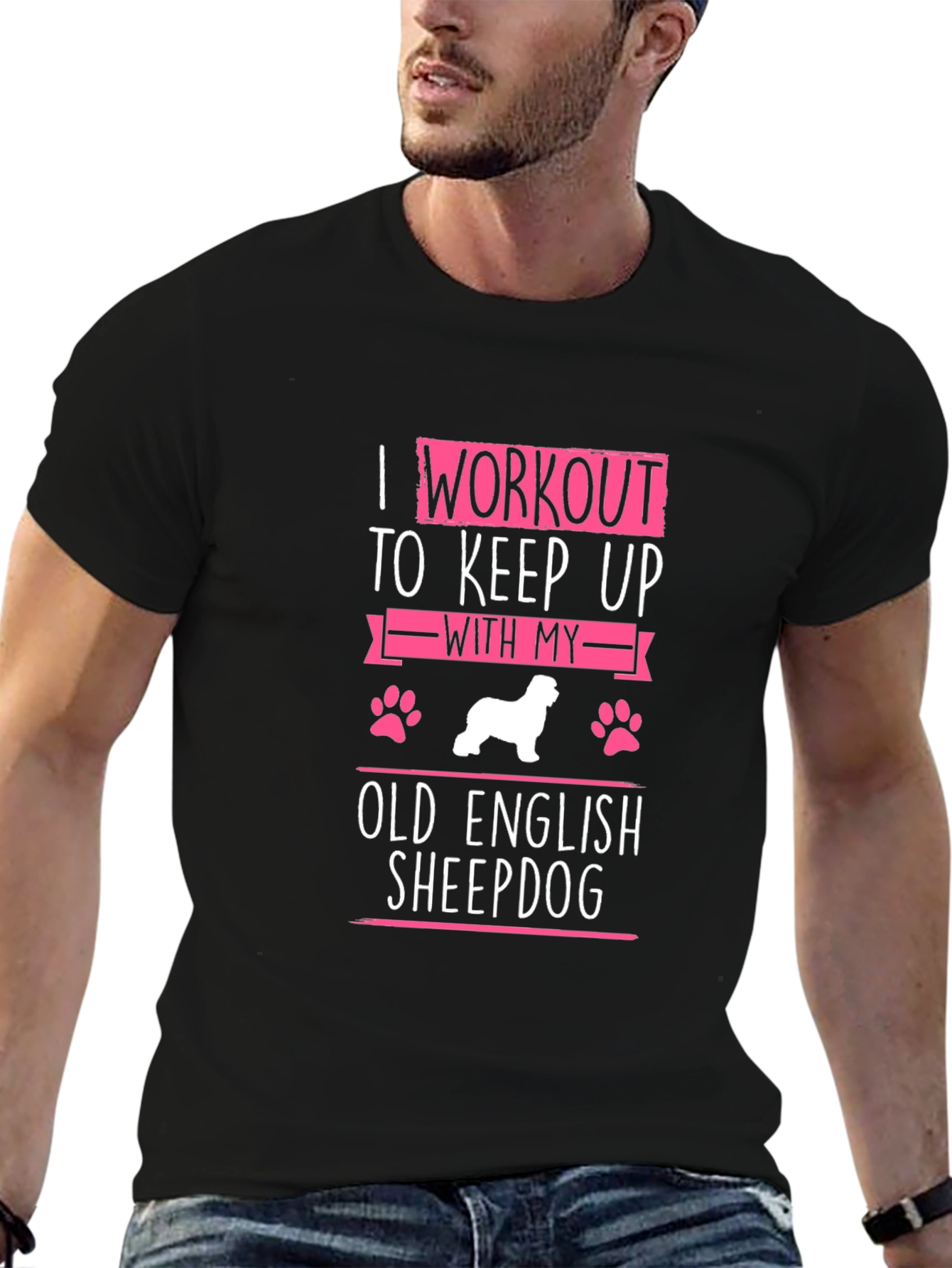 Workout Old English Sheepdog T-Shirt