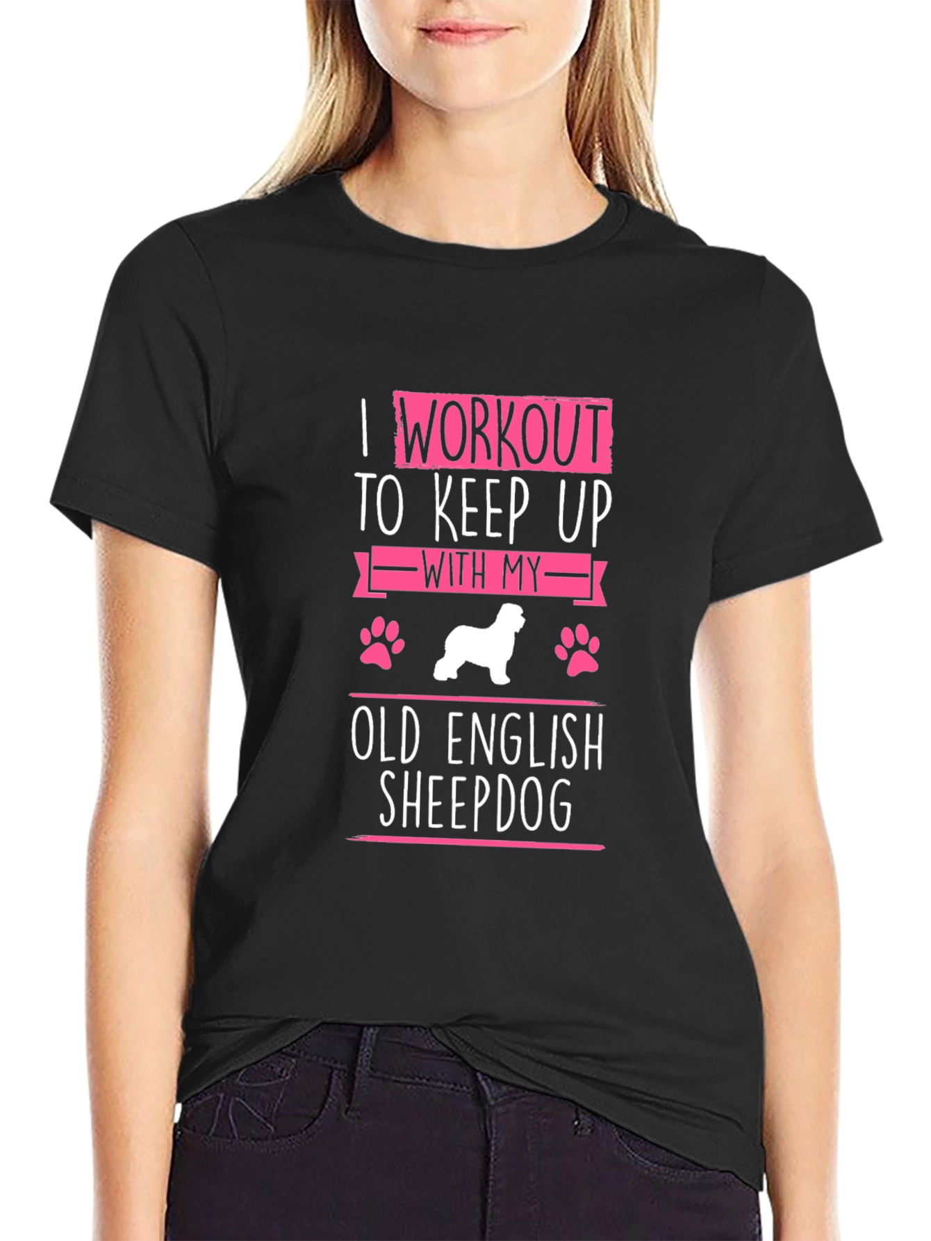 Workout Old English Sheepdog T-Shirt