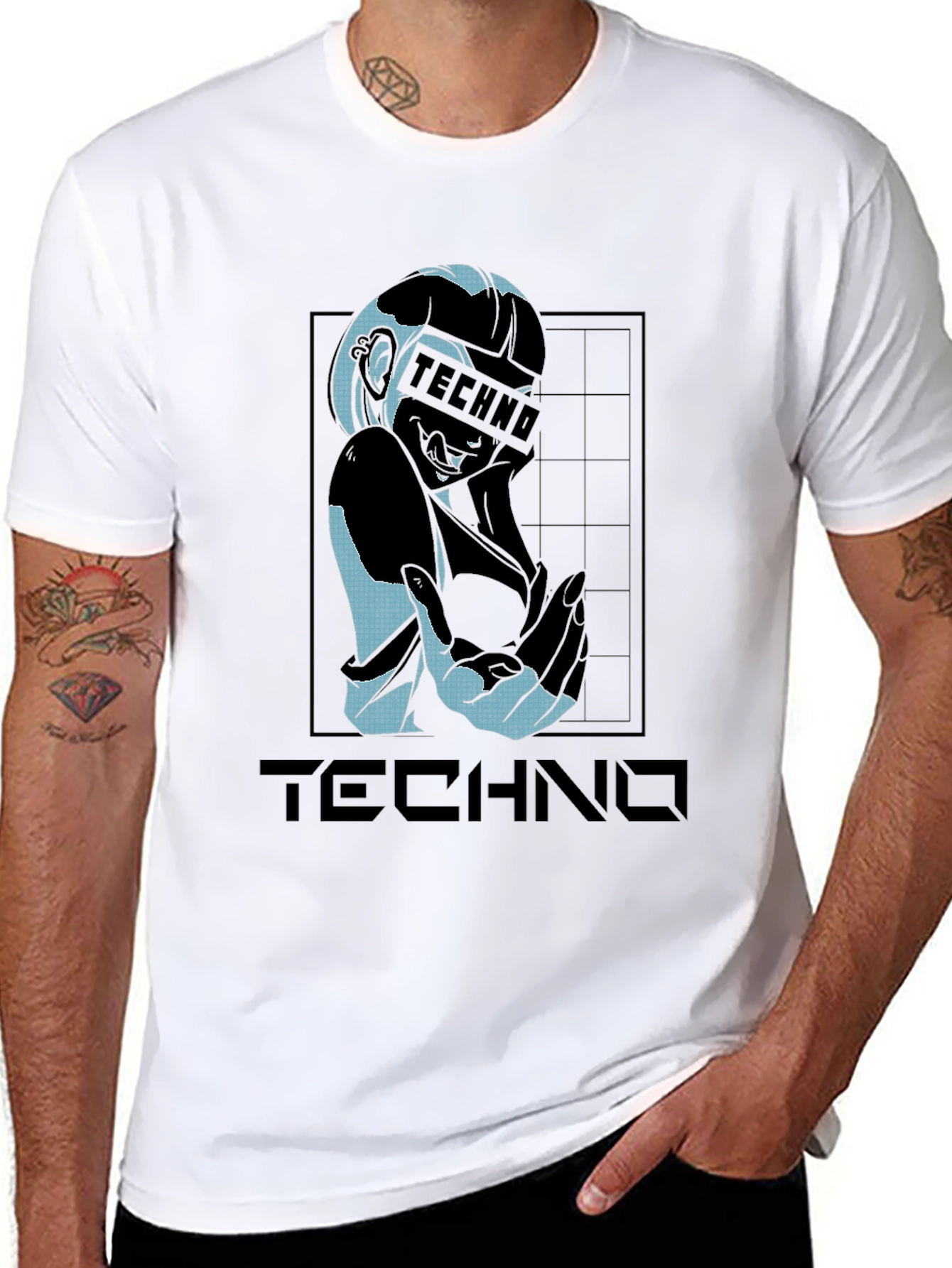Techno Graphic T-Shirt - Stylish Black Tee