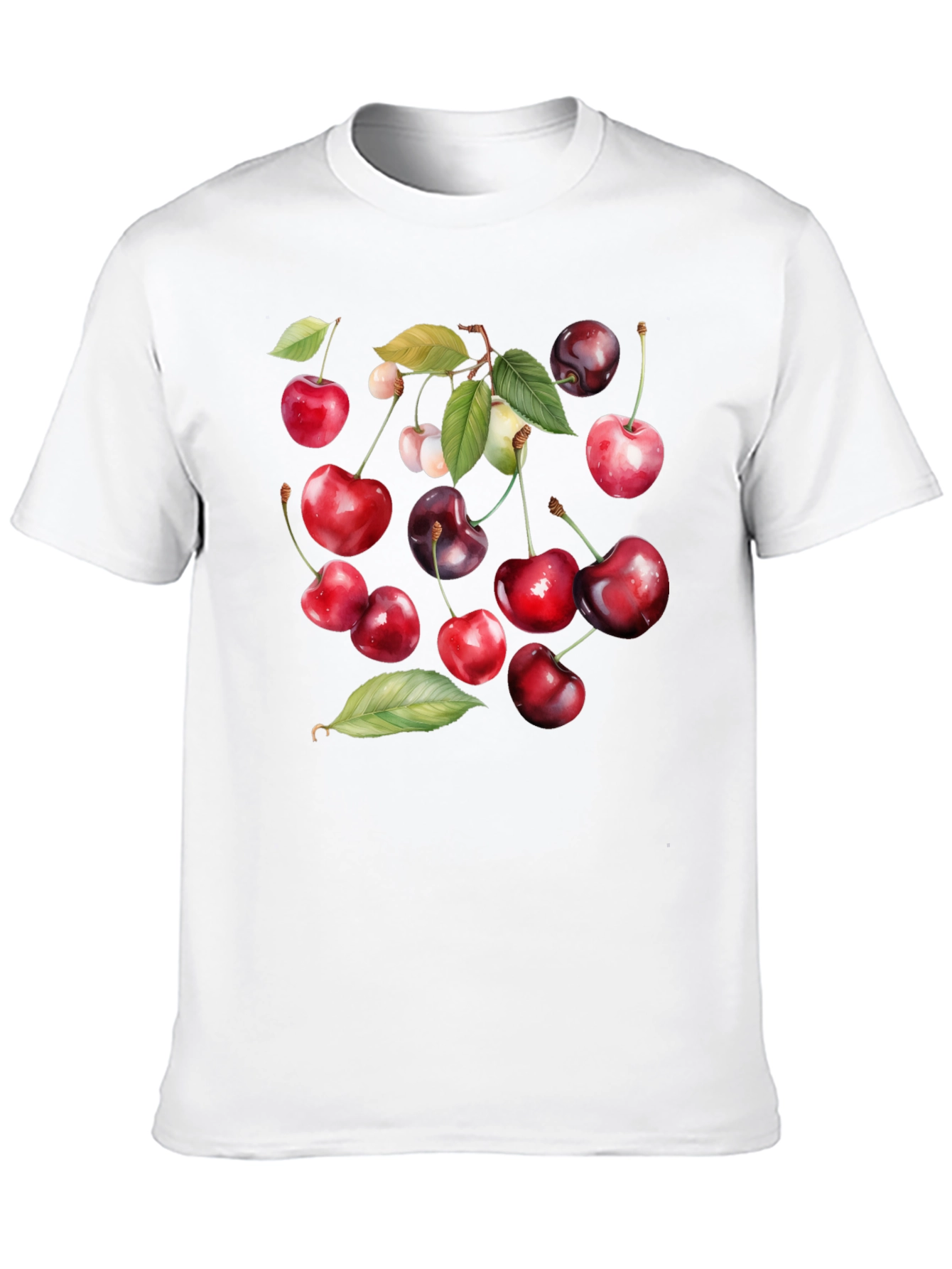 Cherry Print Black T-Shirt