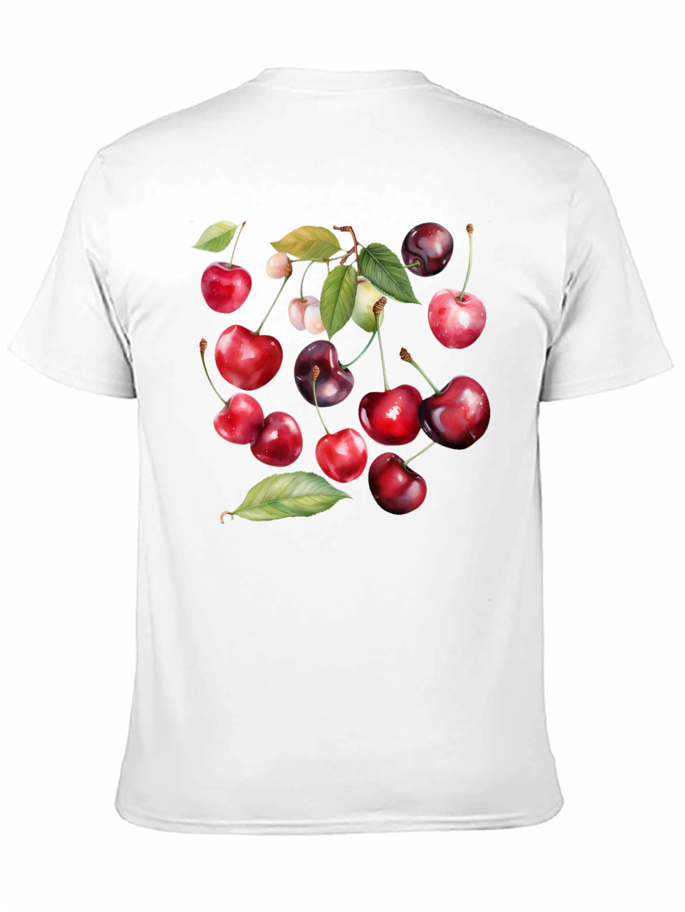 Cherry Print Black T-Shirt