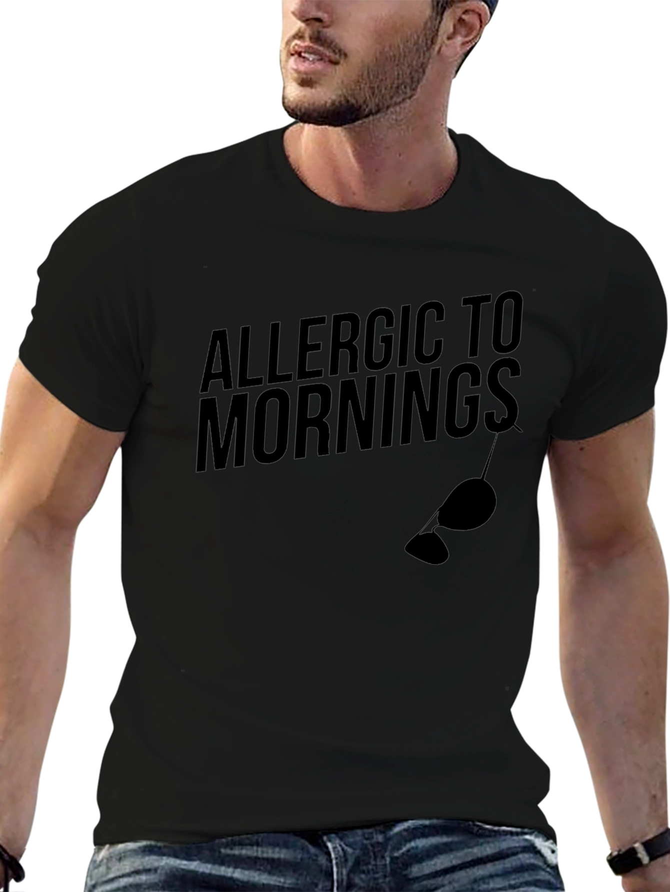 Allergic To Mornings Funny T-Shirt