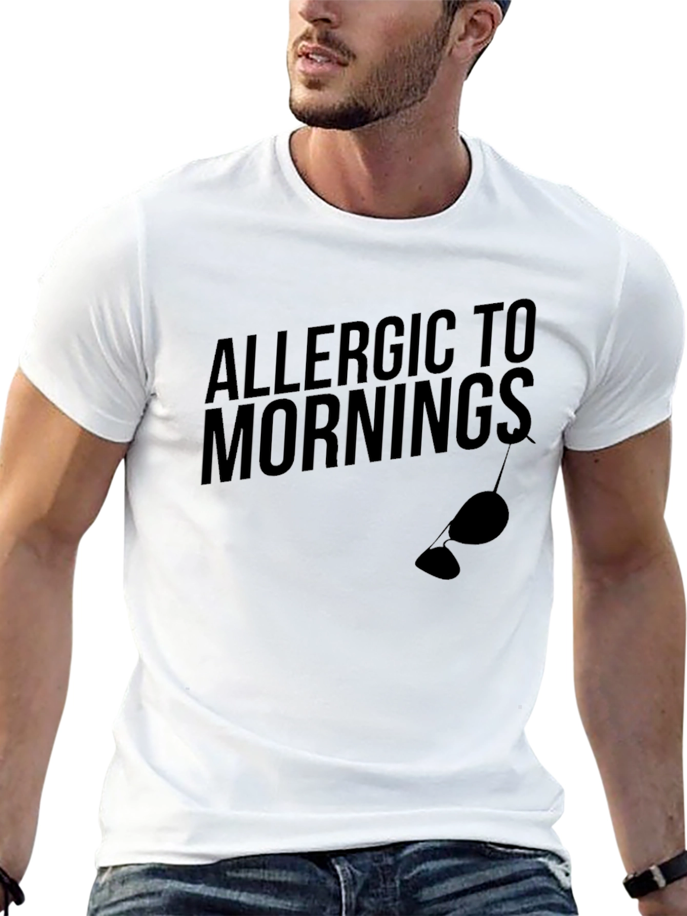 Allergic To Mornings Funny T-Shirt