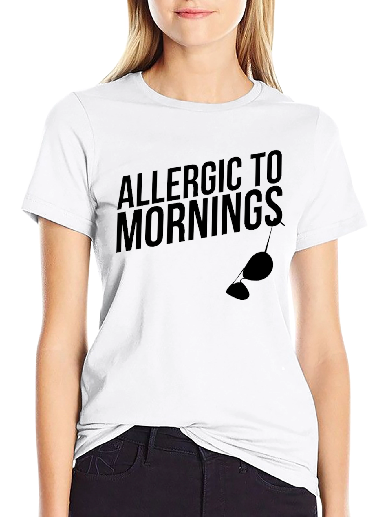 Allergic To Mornings Funny T-Shirt