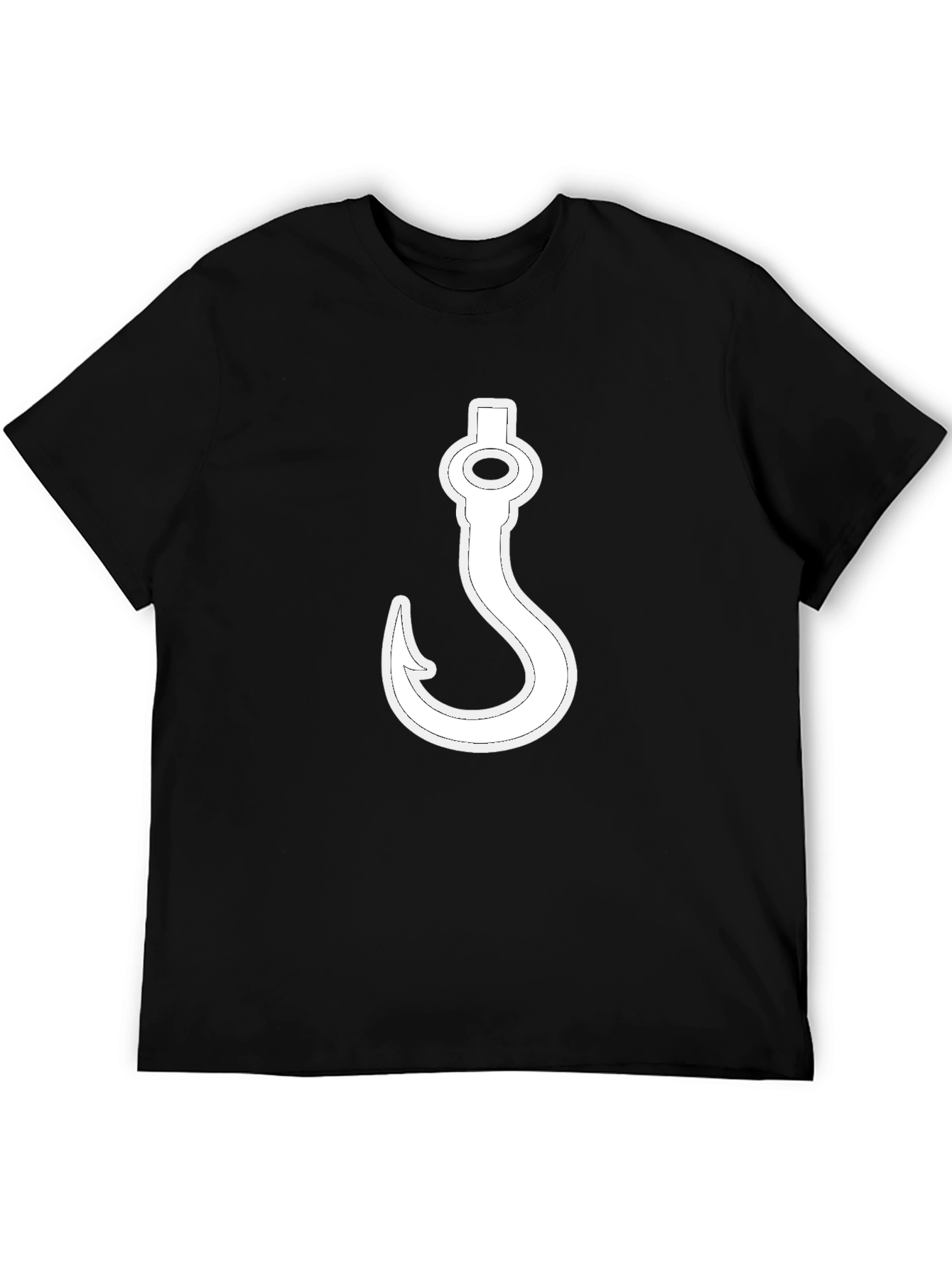 Hook Graphic Black T-Shirt - Novelty Design