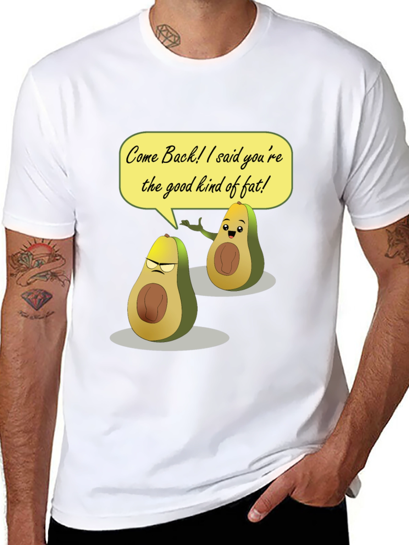 Funny Avocado T-Shirt - Good Kind of Fat
