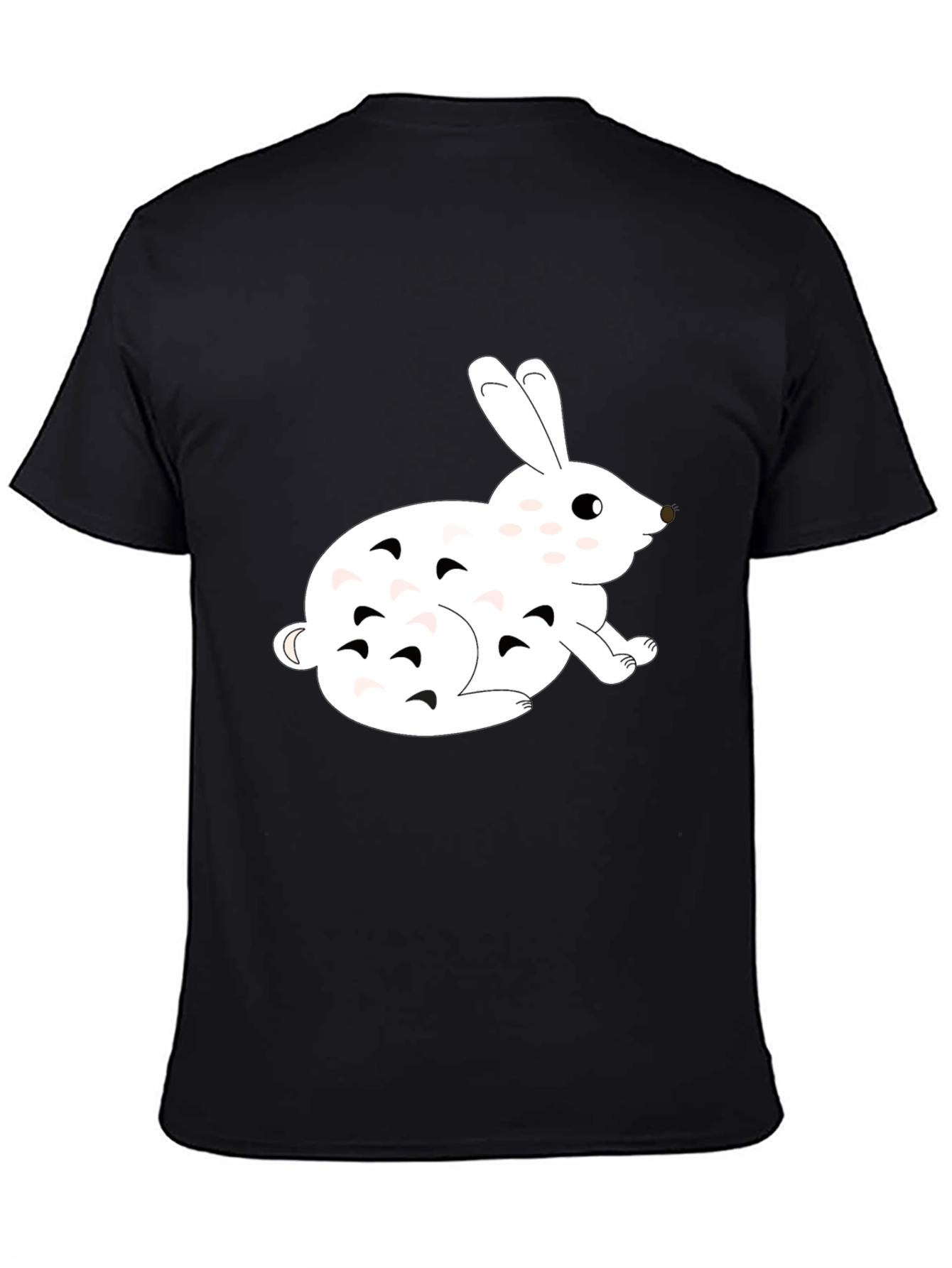 Rabbit Graphic Tee - Mens Black Cotton T-Shirt