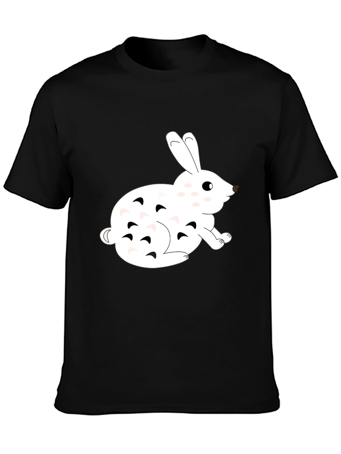 Rabbit Graphic Tee - Mens Black Cotton T-Shirt