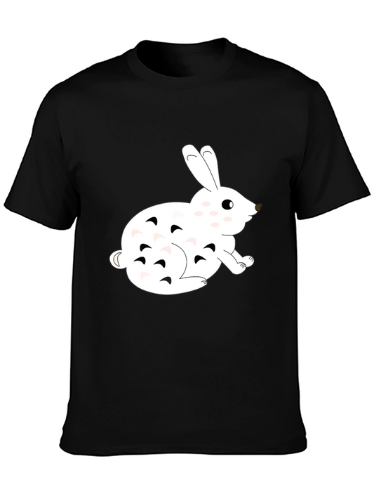 Rabbit Graphic Tee - Mens Black Cotton T-Shirt