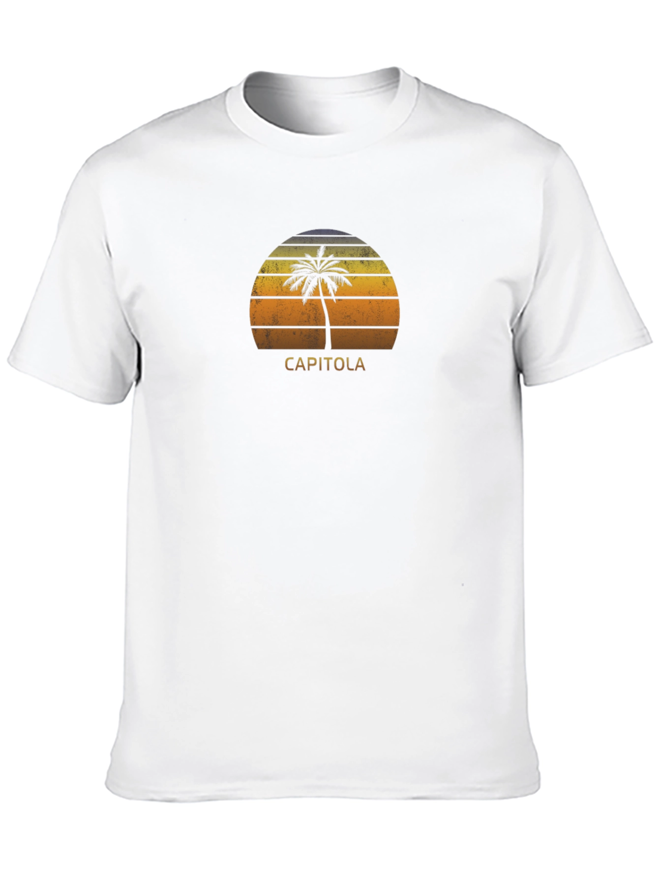 Capitola Palm Tree Graphic T-Shirt - Retro Sunset Style
