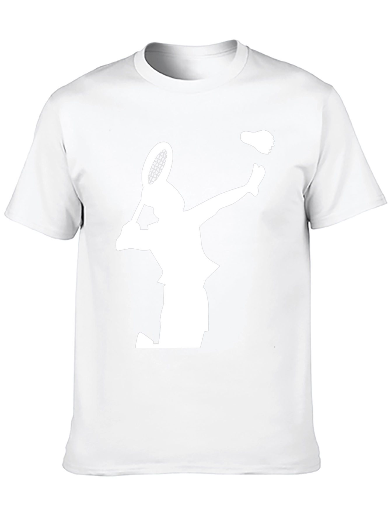 Badminton Player Graphic Tee - Black Cotton T-Shirt
