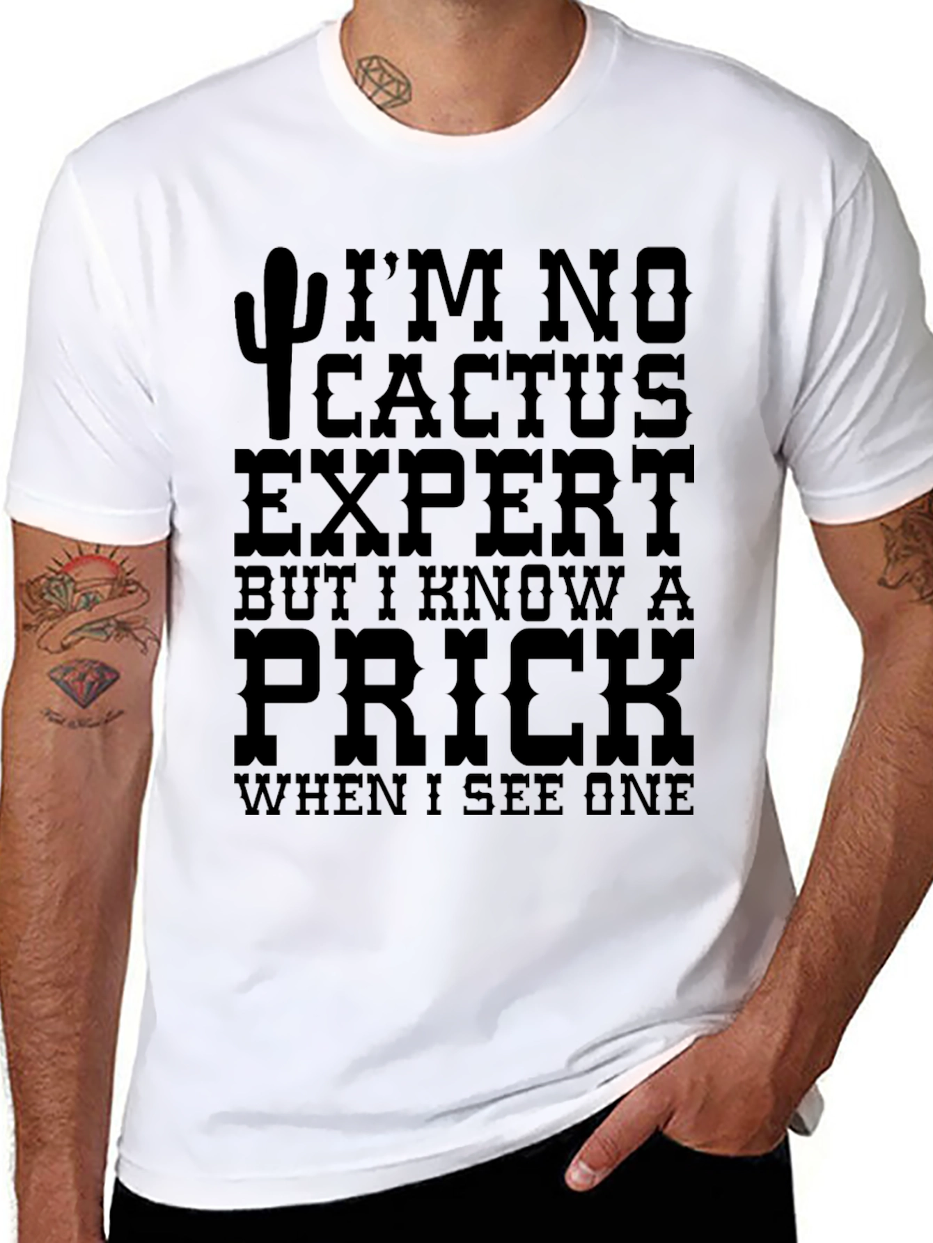Funny Cactus Expert Prick Mens T-Shirt