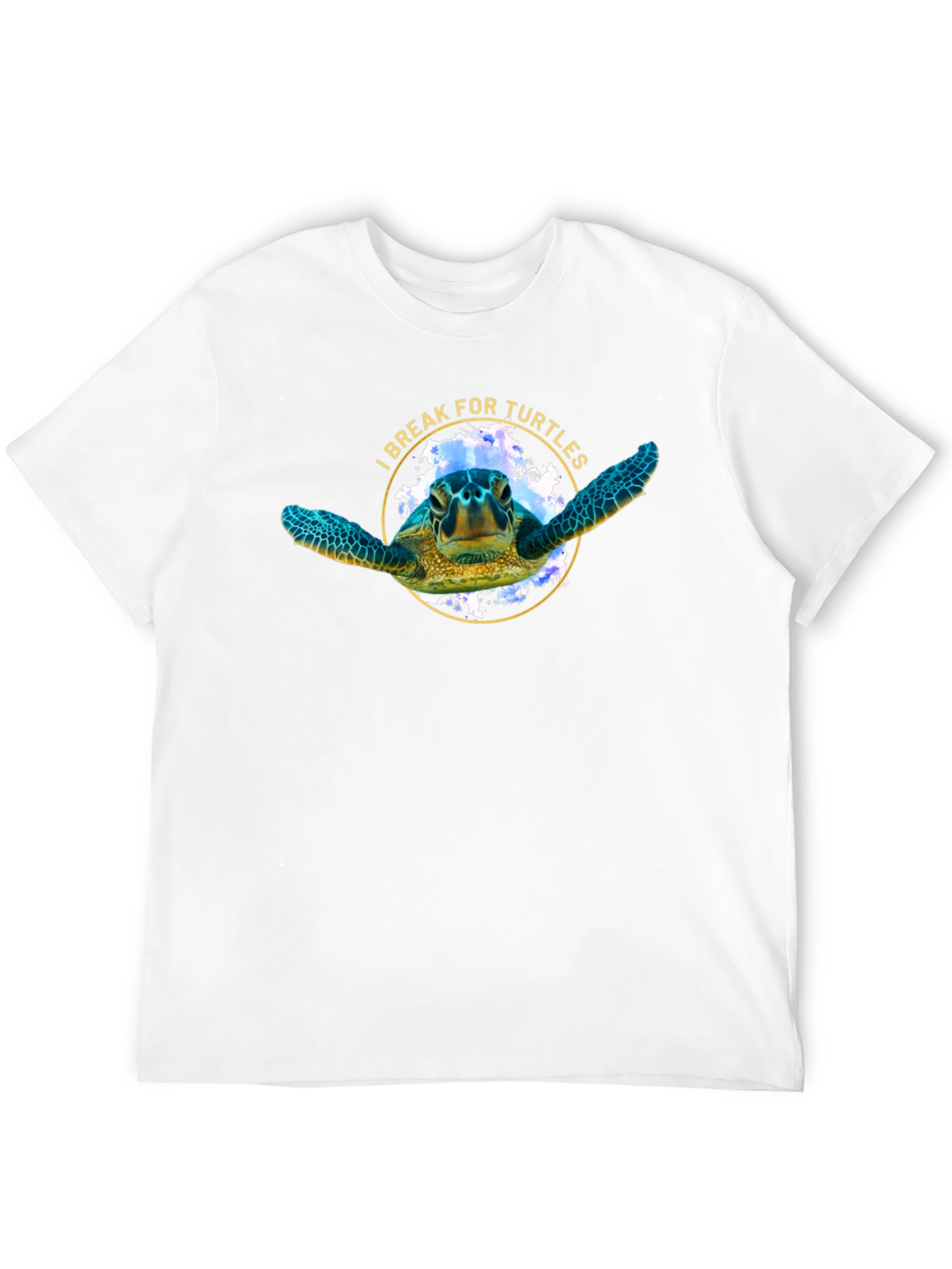 I Break For Turtles Black Graphic T-Shirt