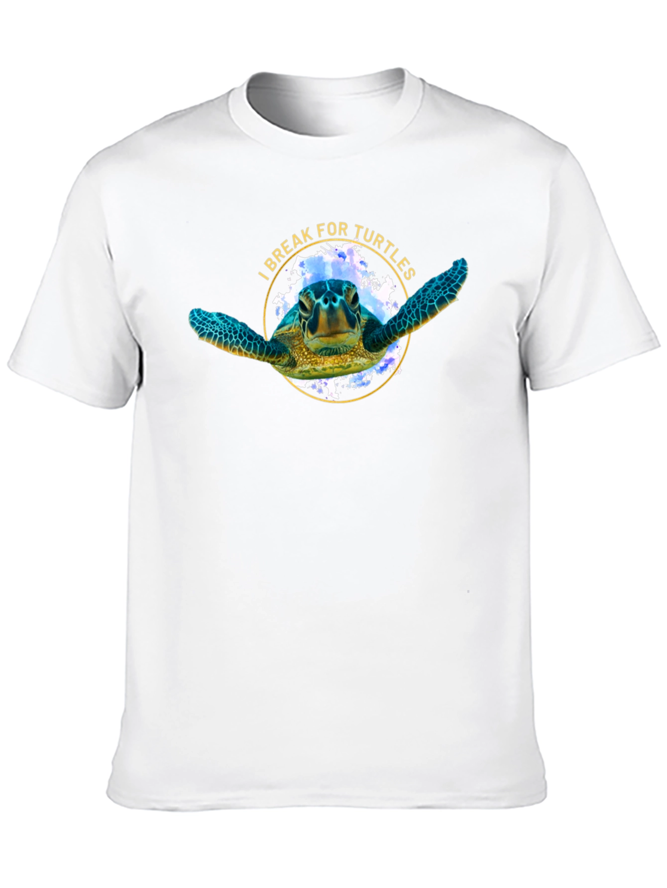I Break For Turtles Black Graphic T-Shirt