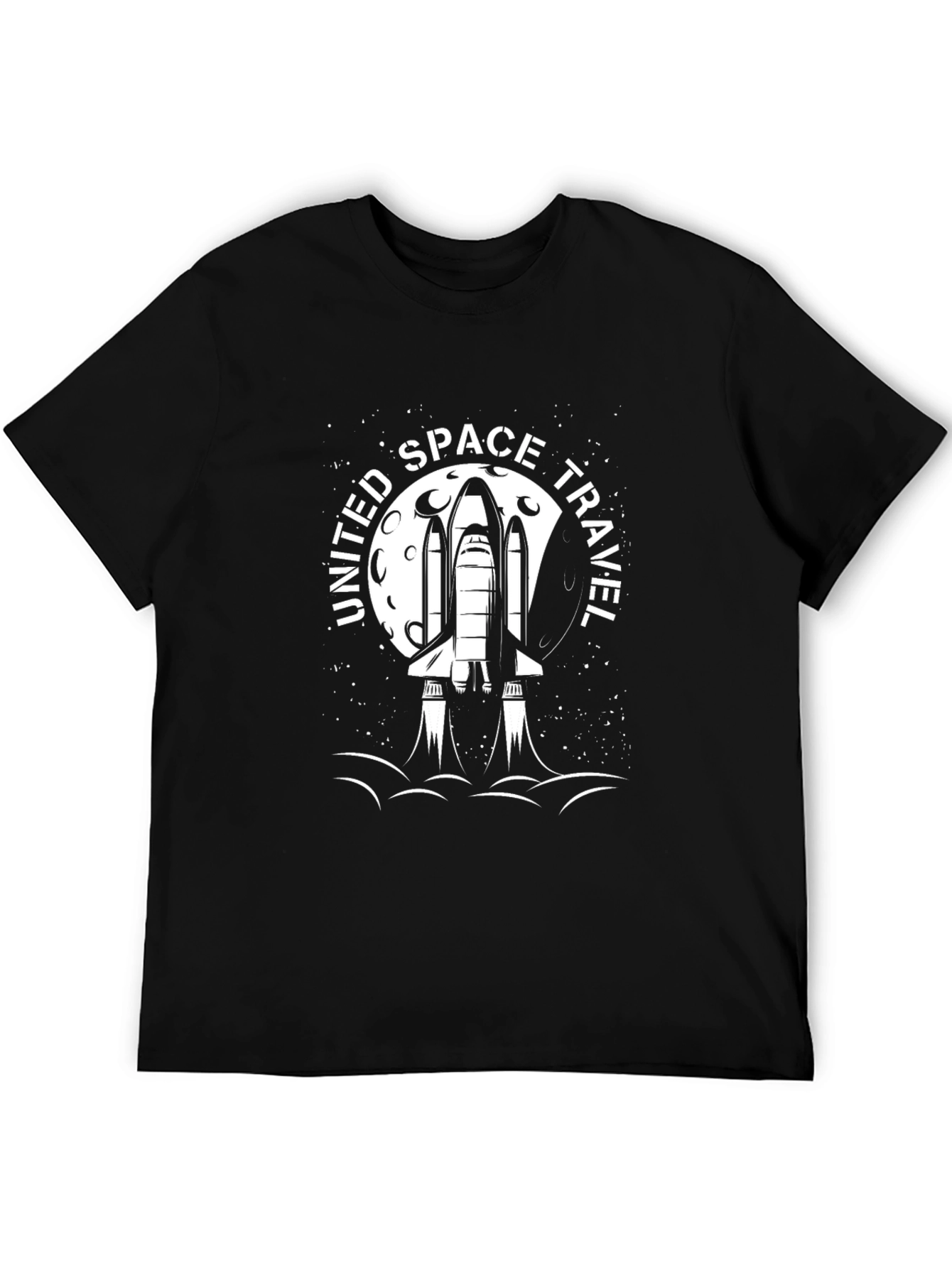 United Space Travel Black Graphic Tee