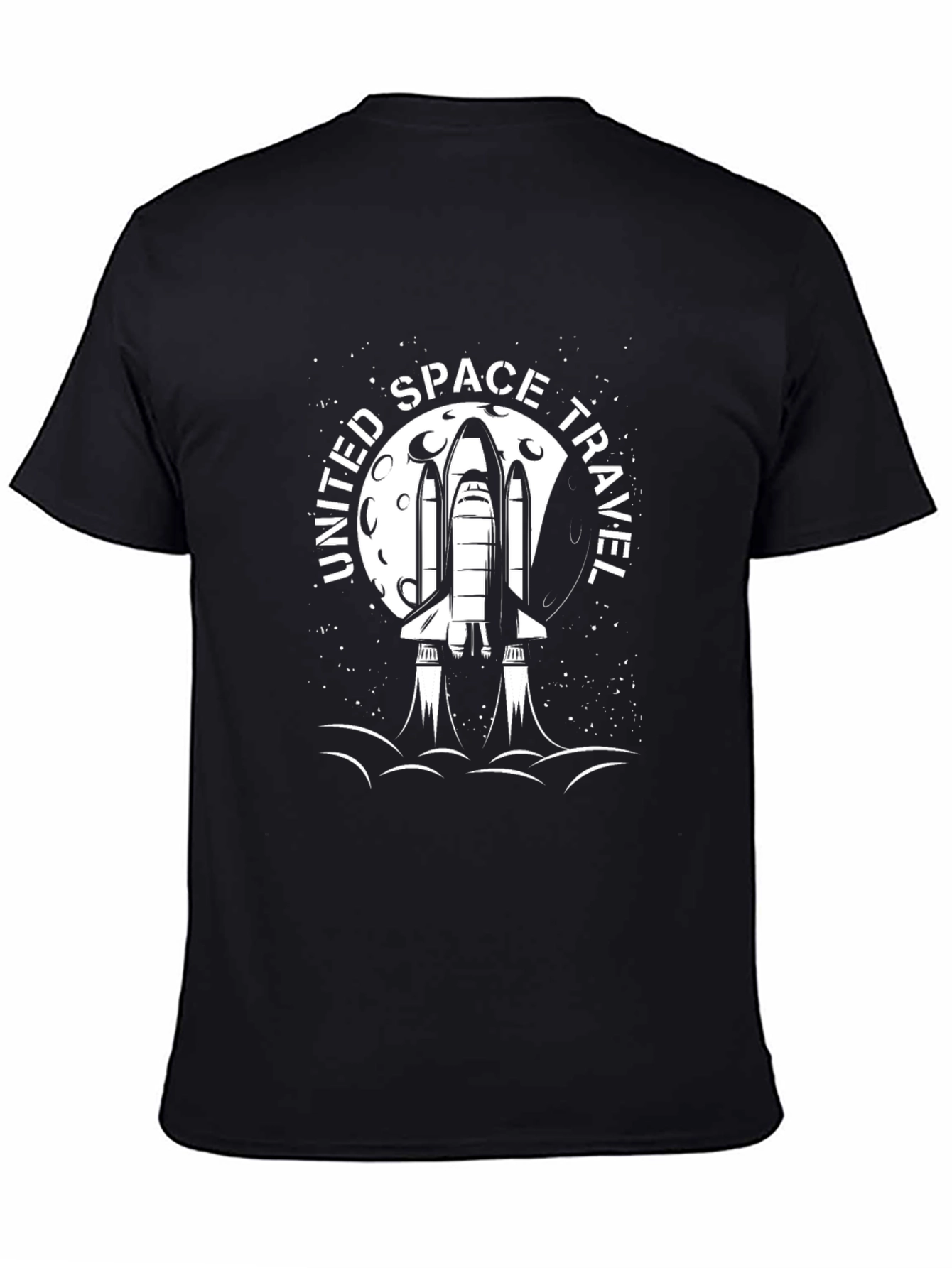 United Space Travel Black Graphic Tee