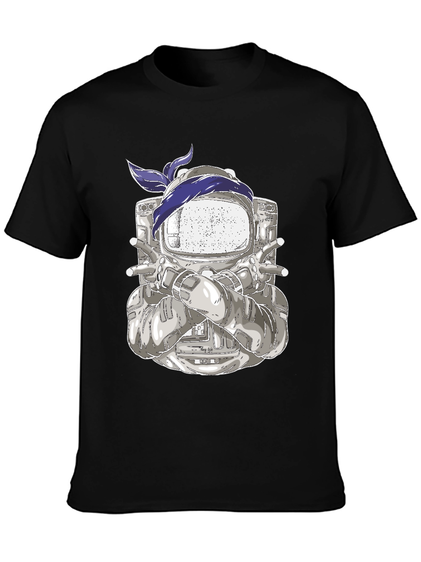 Astronaut Bandana Graphic Tee - Cool Space Design