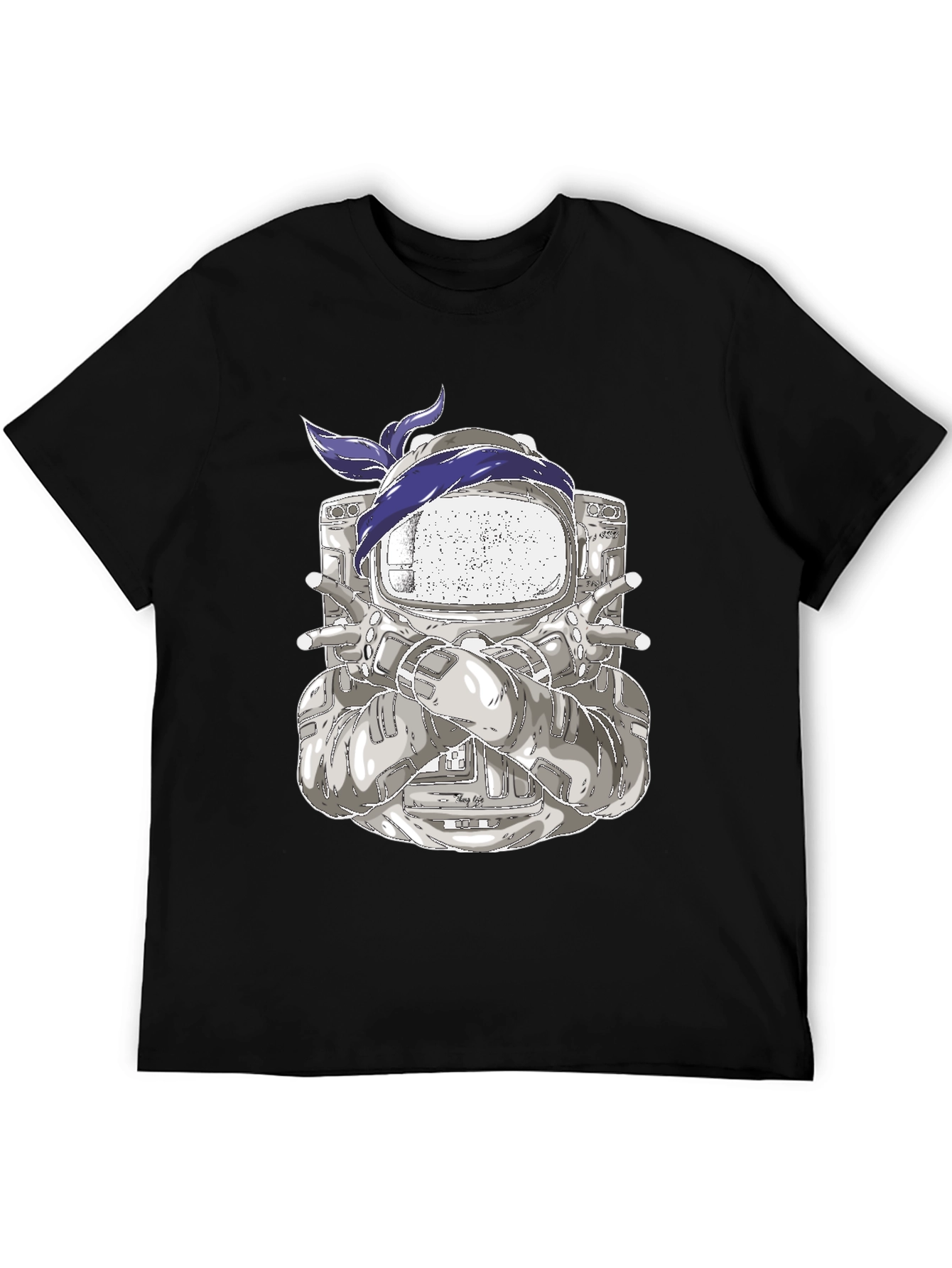 Astronaut Bandana Graphic Tee - Cool Space Design