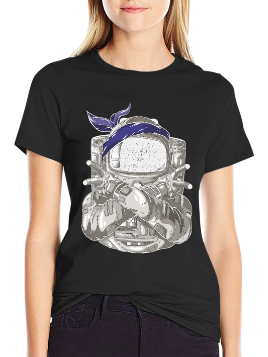 Astronaut Bandana Graphic Tee - Cool Space Design