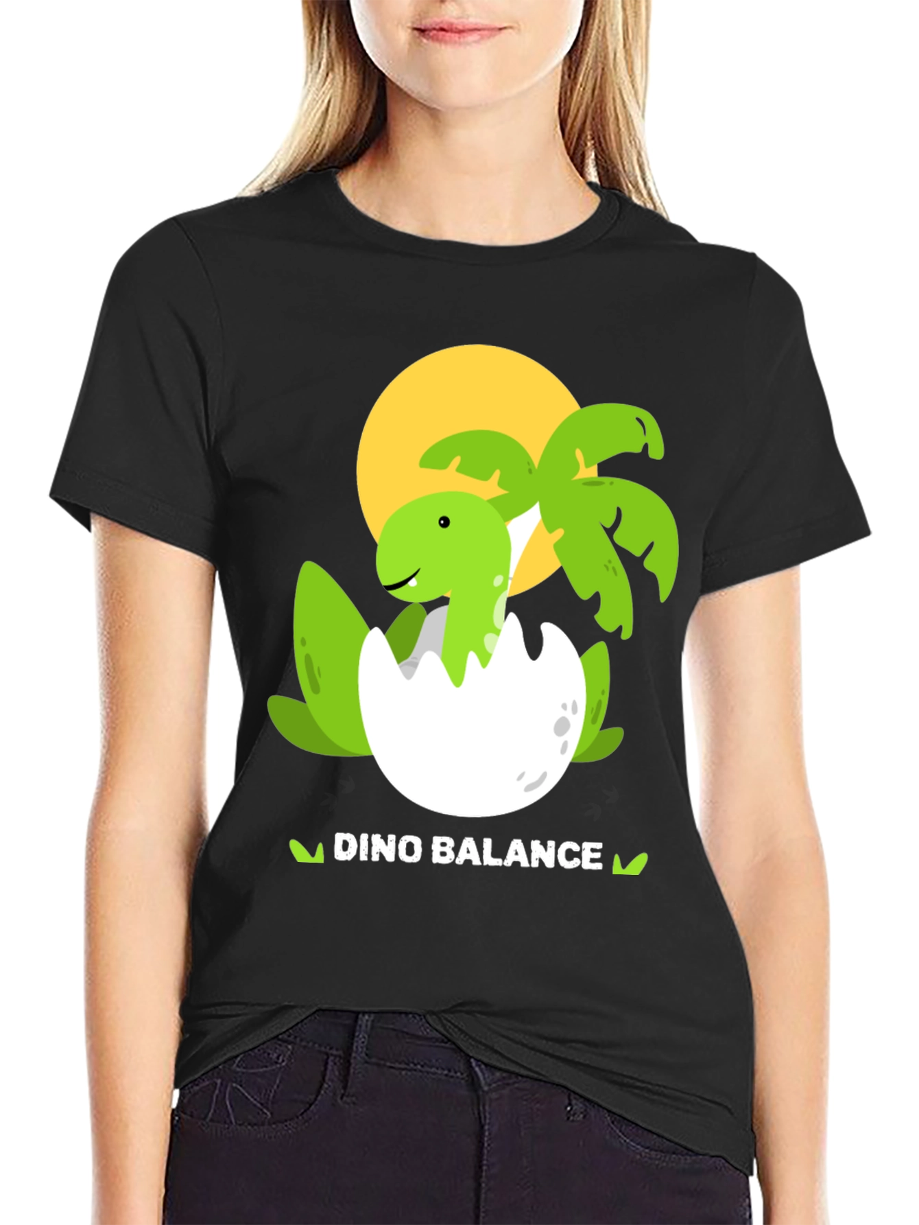 Dino Balance T-Shirt - Hatching Dinosaur Graphic Tee
