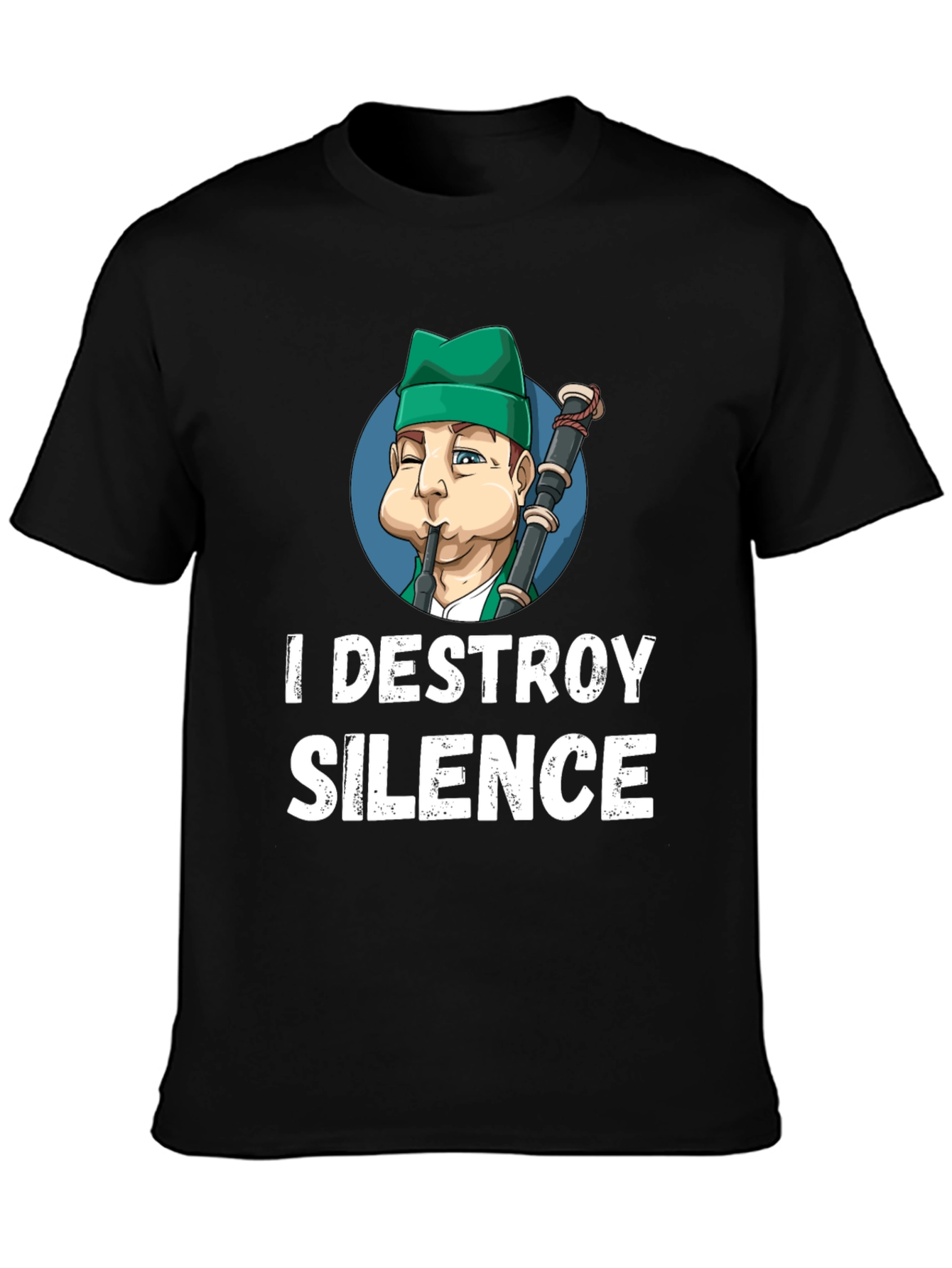 I Destroy Silence Bagpipe Player Graphic Tee