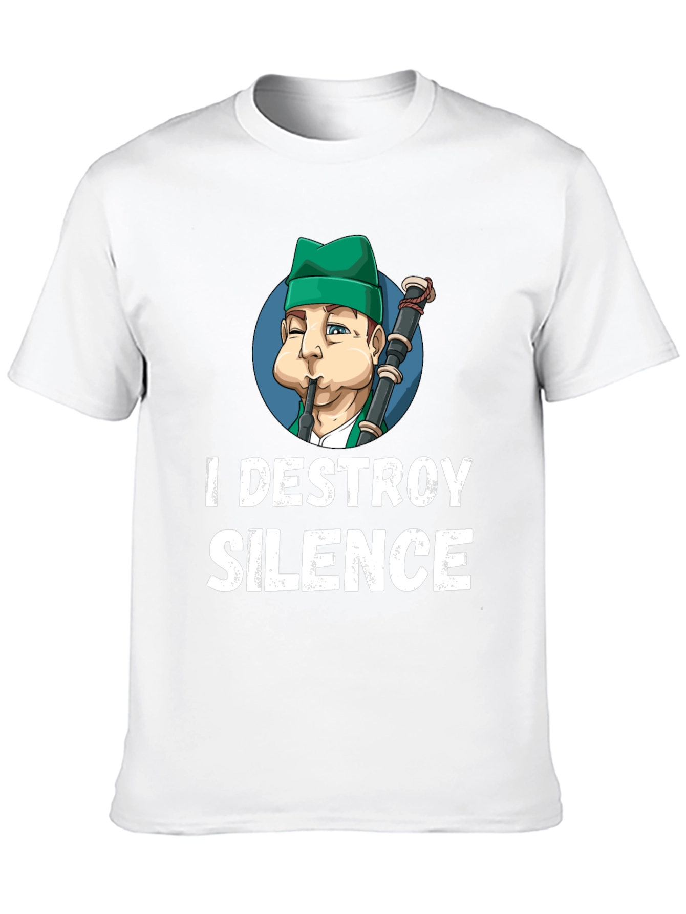I Destroy Silence Bagpipe Player Graphic Tee