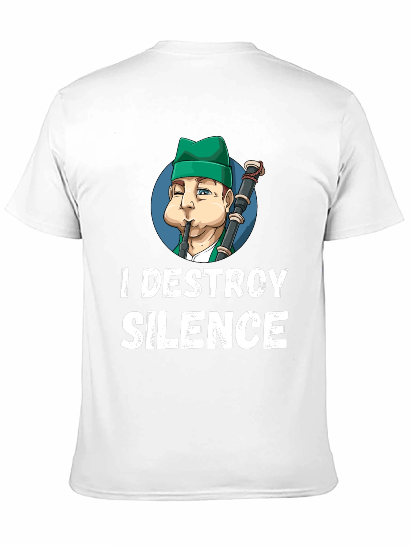 I Destroy Silence Bagpipe Player Graphic Tee