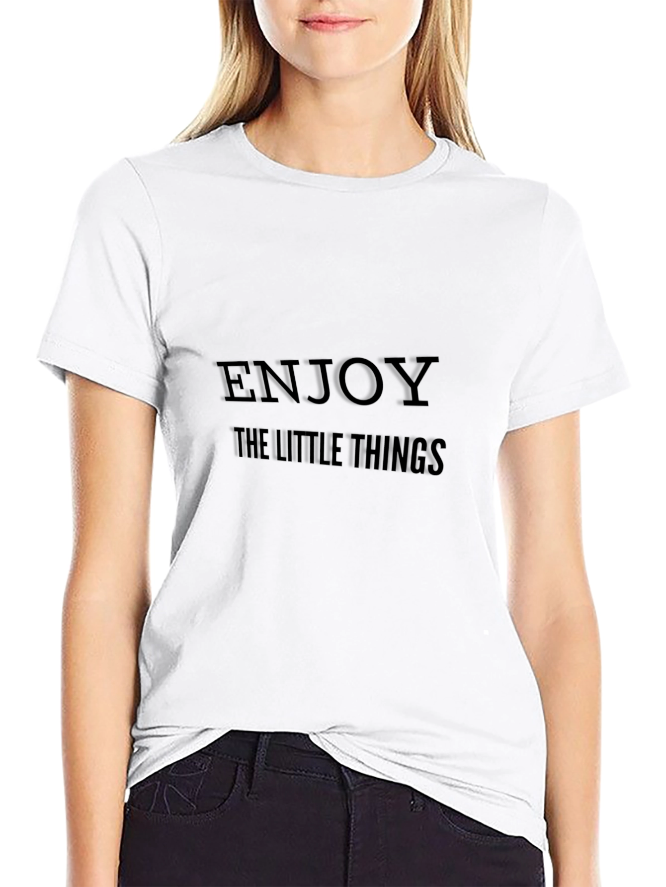 Enjoy the Little Things Black Graphic T-Shirt