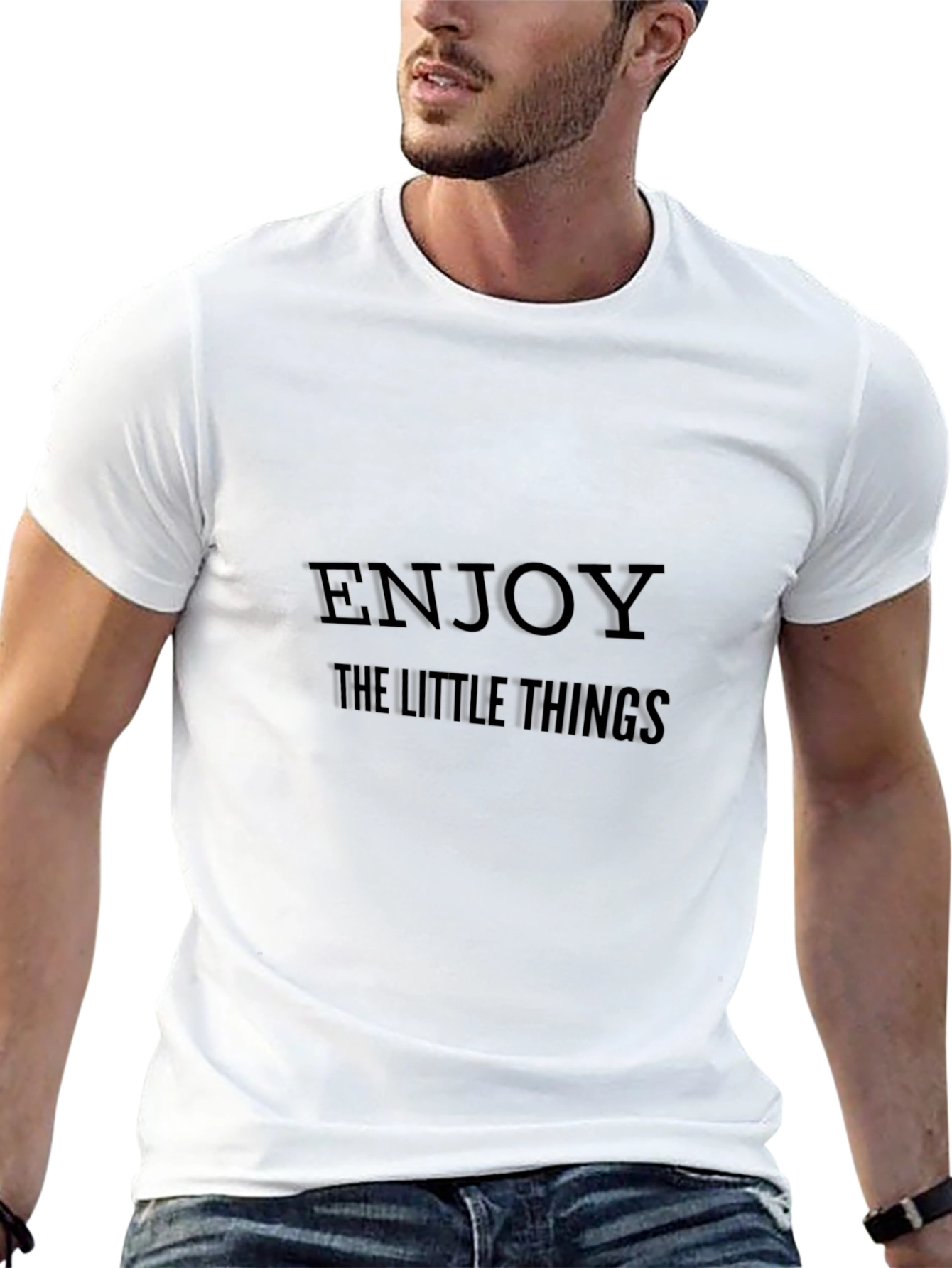 Enjoy the Little Things Black Graphic T-Shirt
