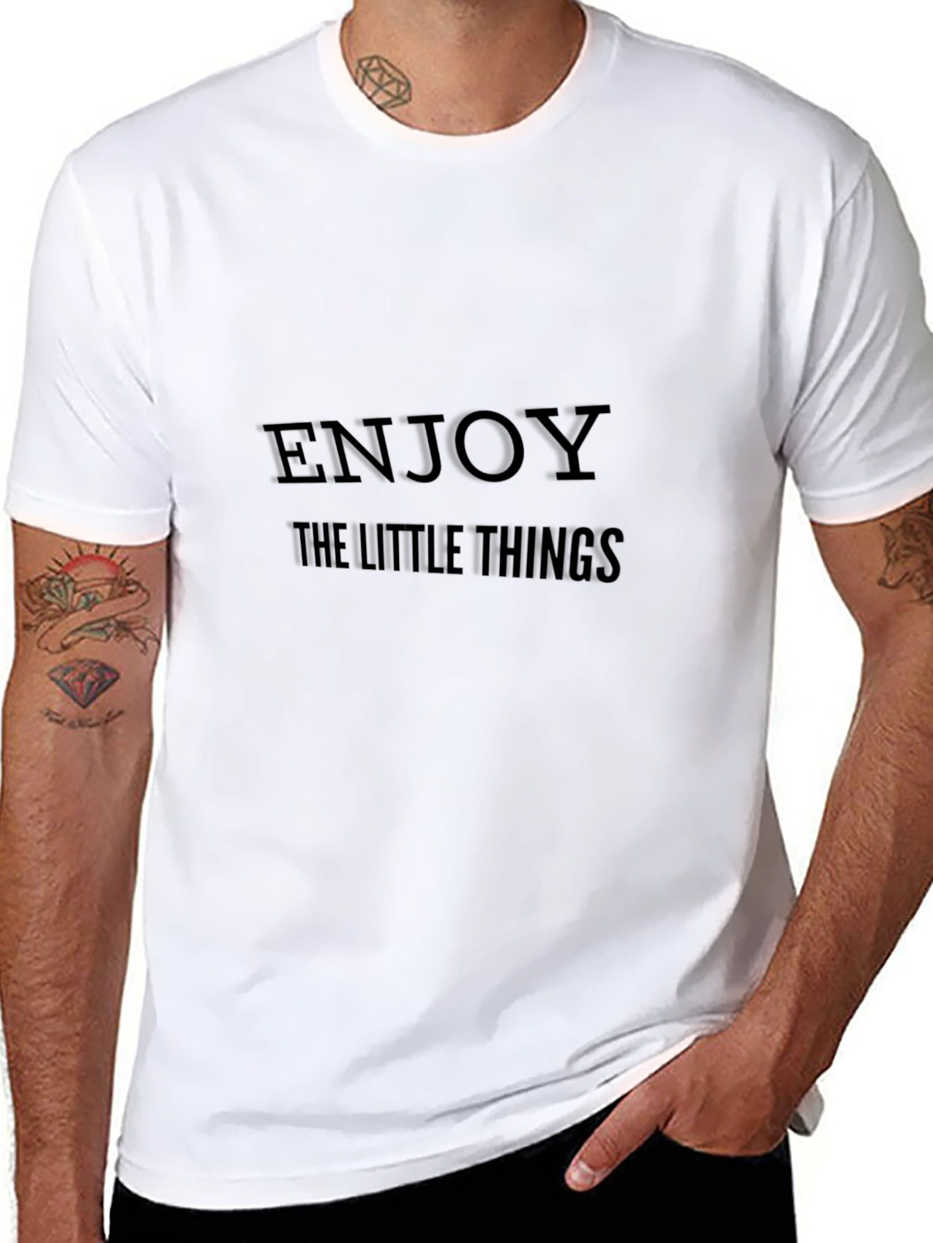 Enjoy the Little Things Black Graphic T-Shirt