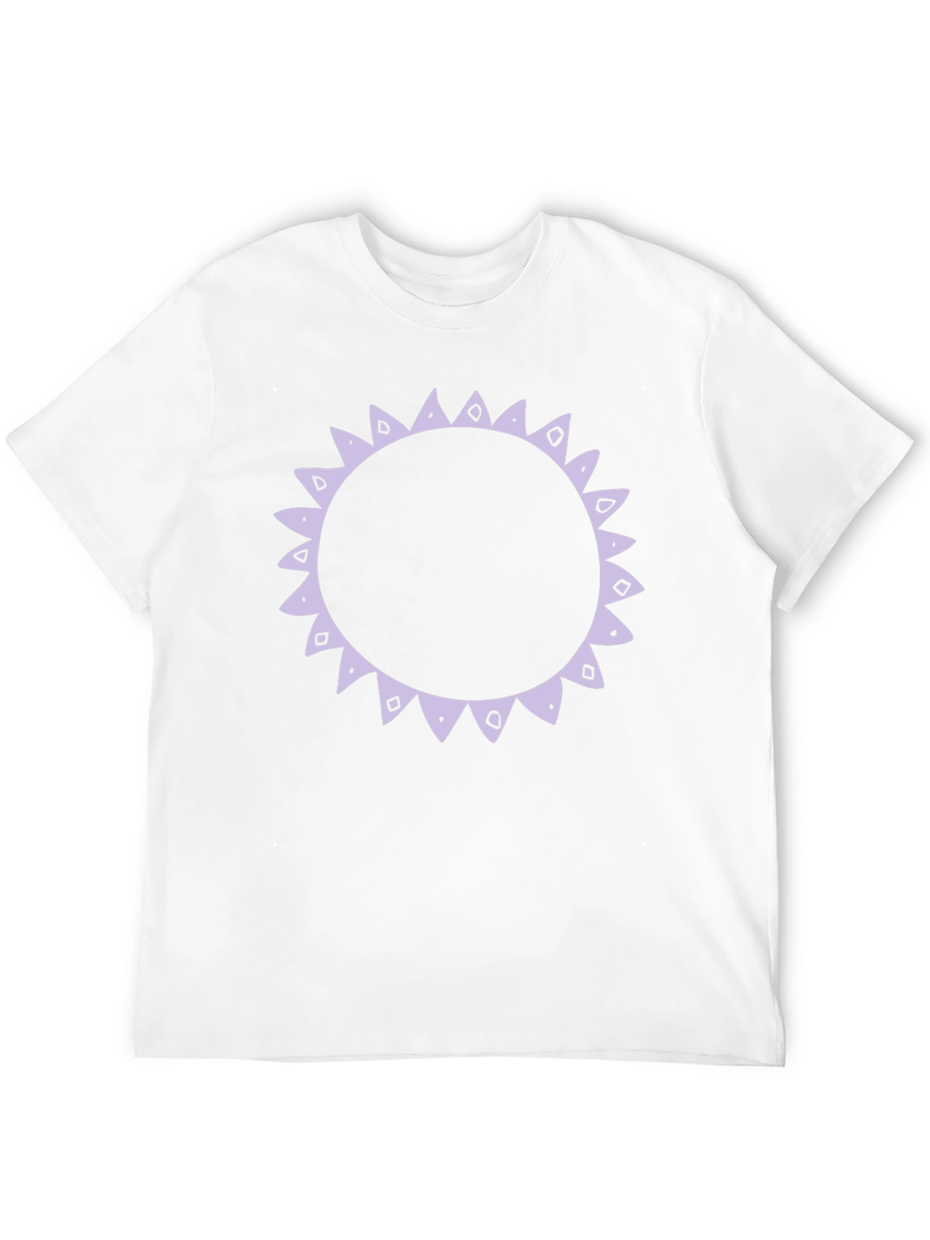 Black T-Shirt with Decorative Sun Graphic