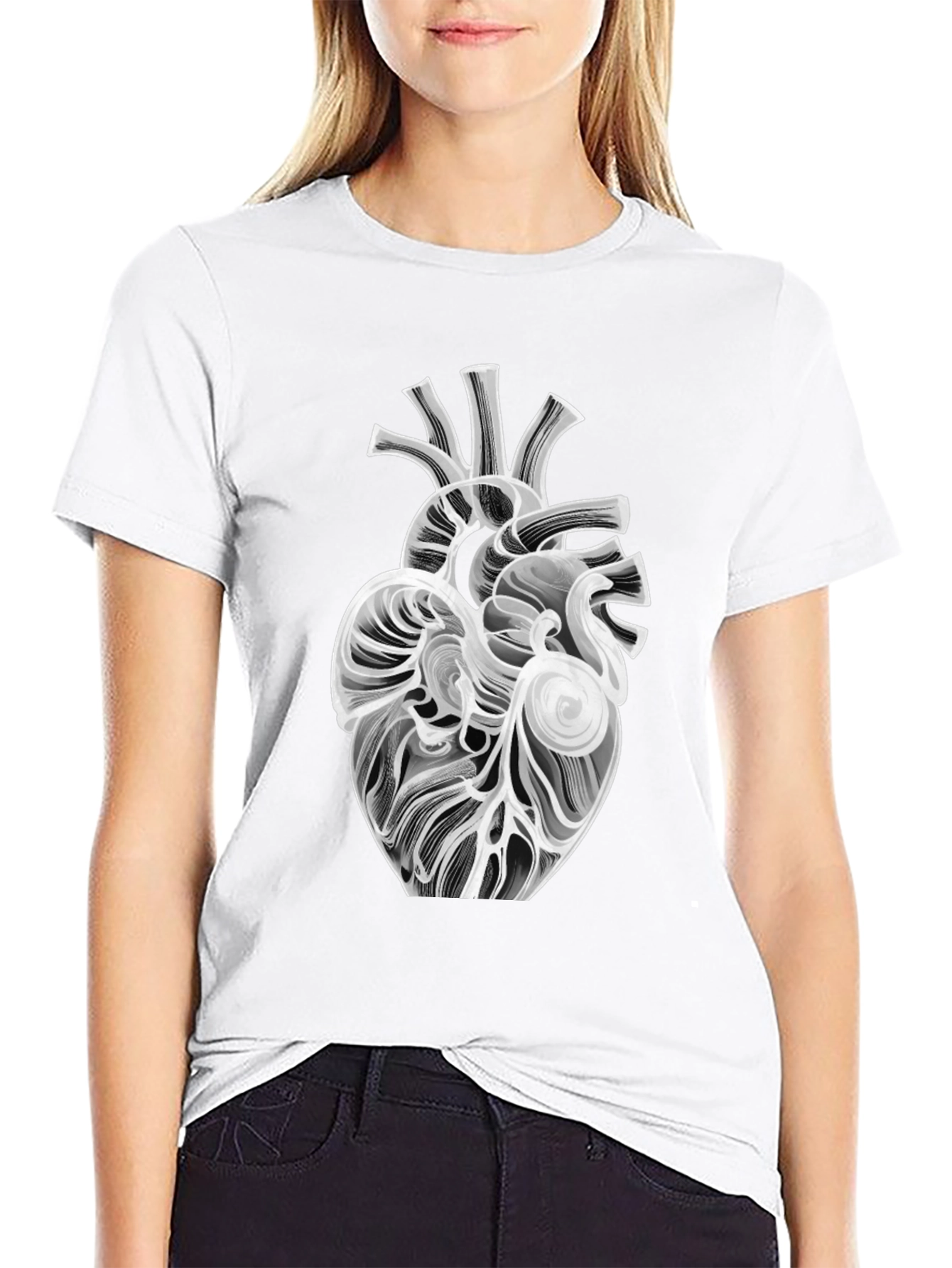 Anatomical Heart Graphic Tee - Black
