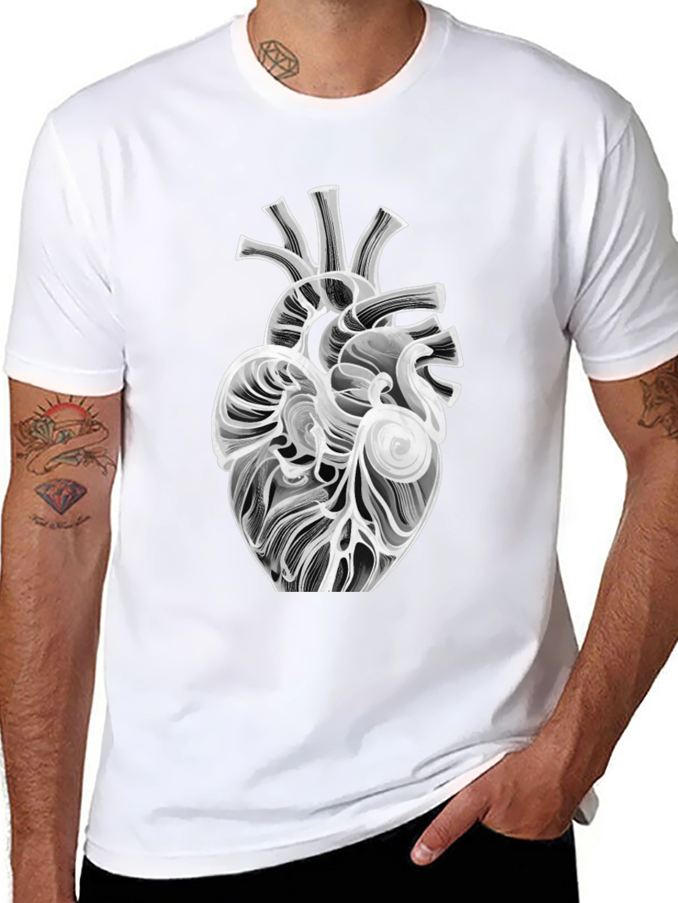 Anatomical Heart Graphic Tee - Black