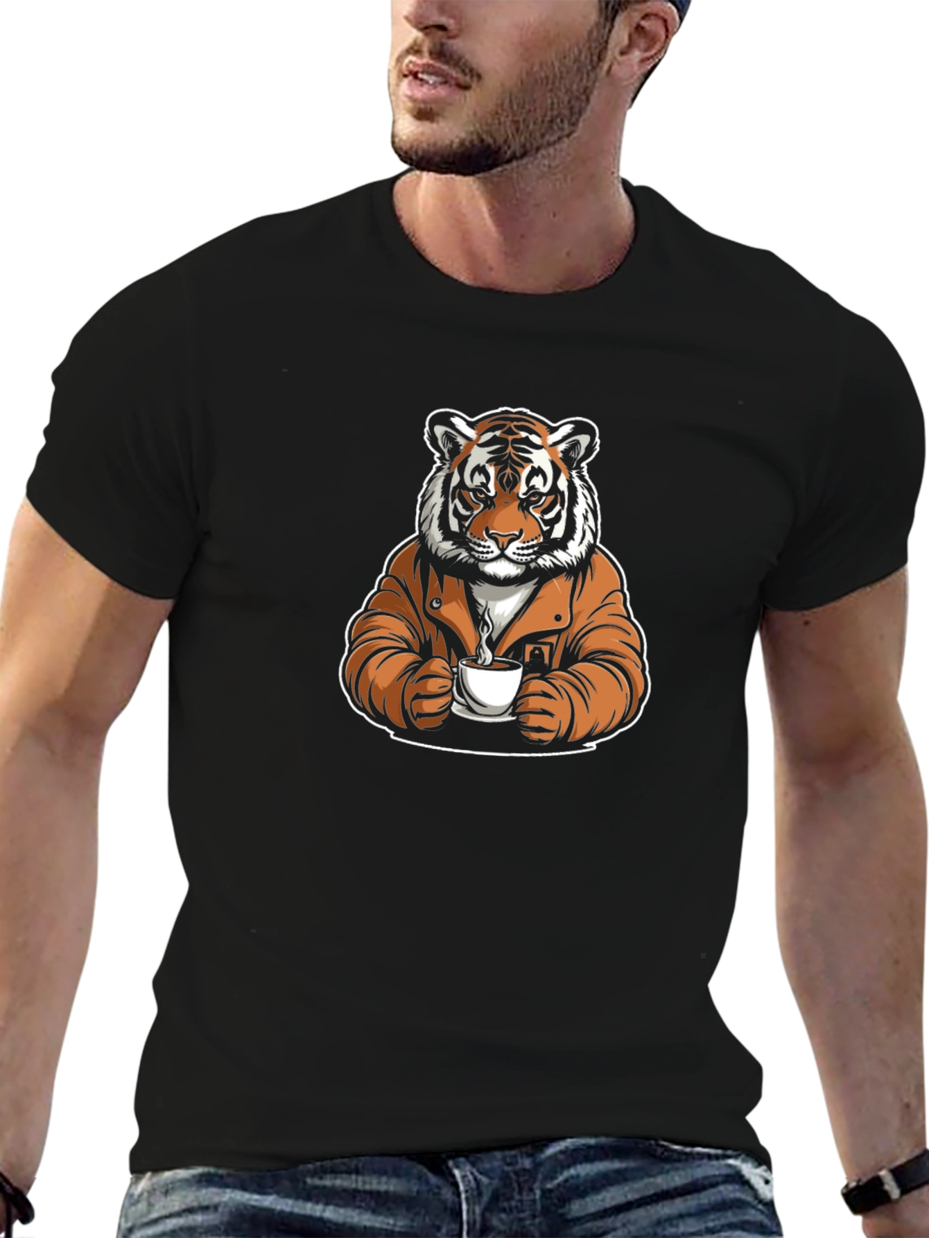 Cool Tiger Coffee Graphic Tee