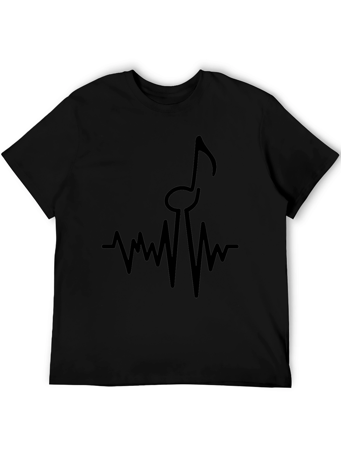 Musical Heartbeat T-Shirt - Black Graphic Tee